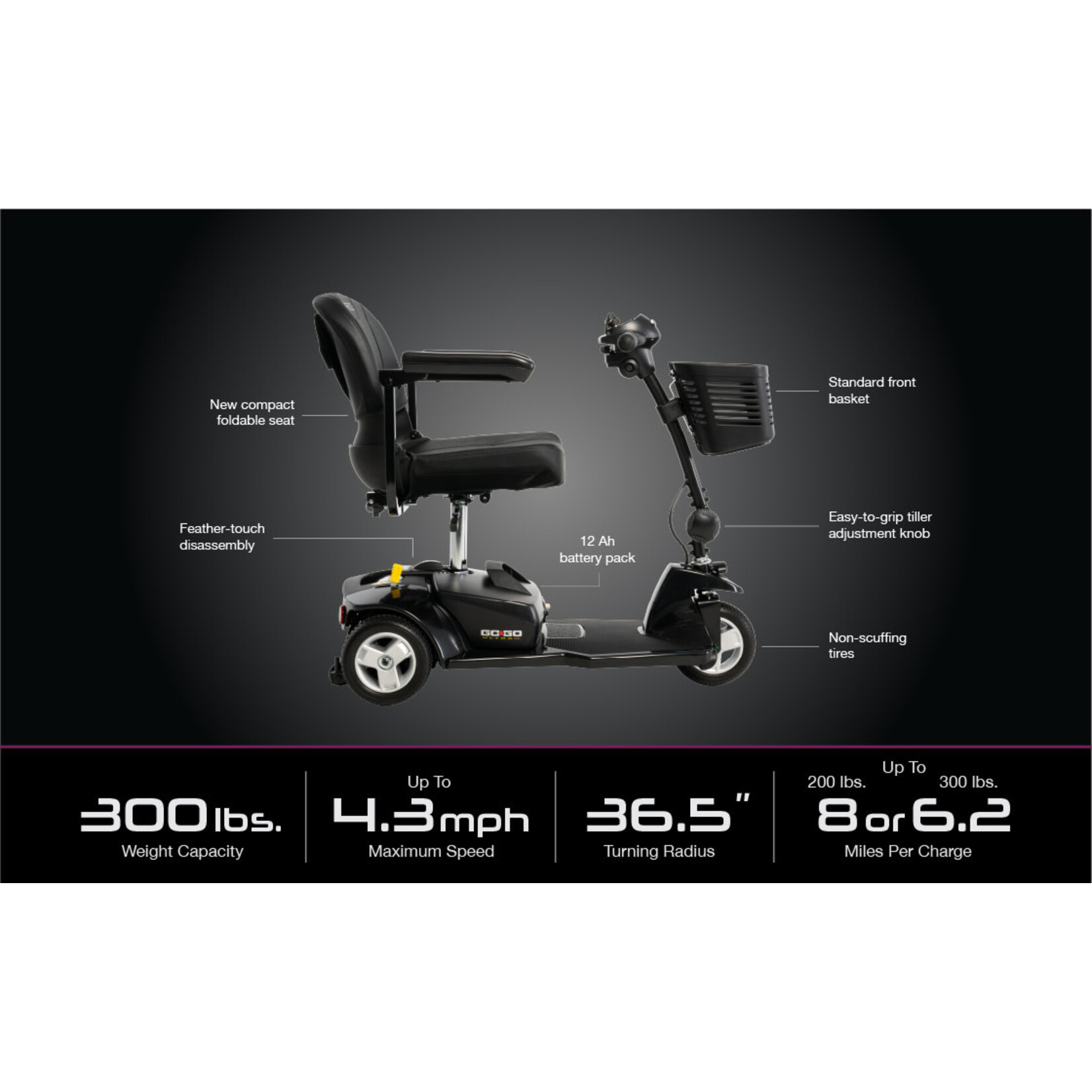 Pride Go Go (GOGO) Ultra X 3-Wheel Scooter