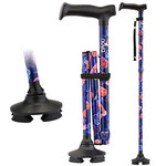 Nova Folding Cane with Quad Pivot Tip Maui Flowers