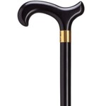Harvy Mens Derby with Brass Band Black Cane