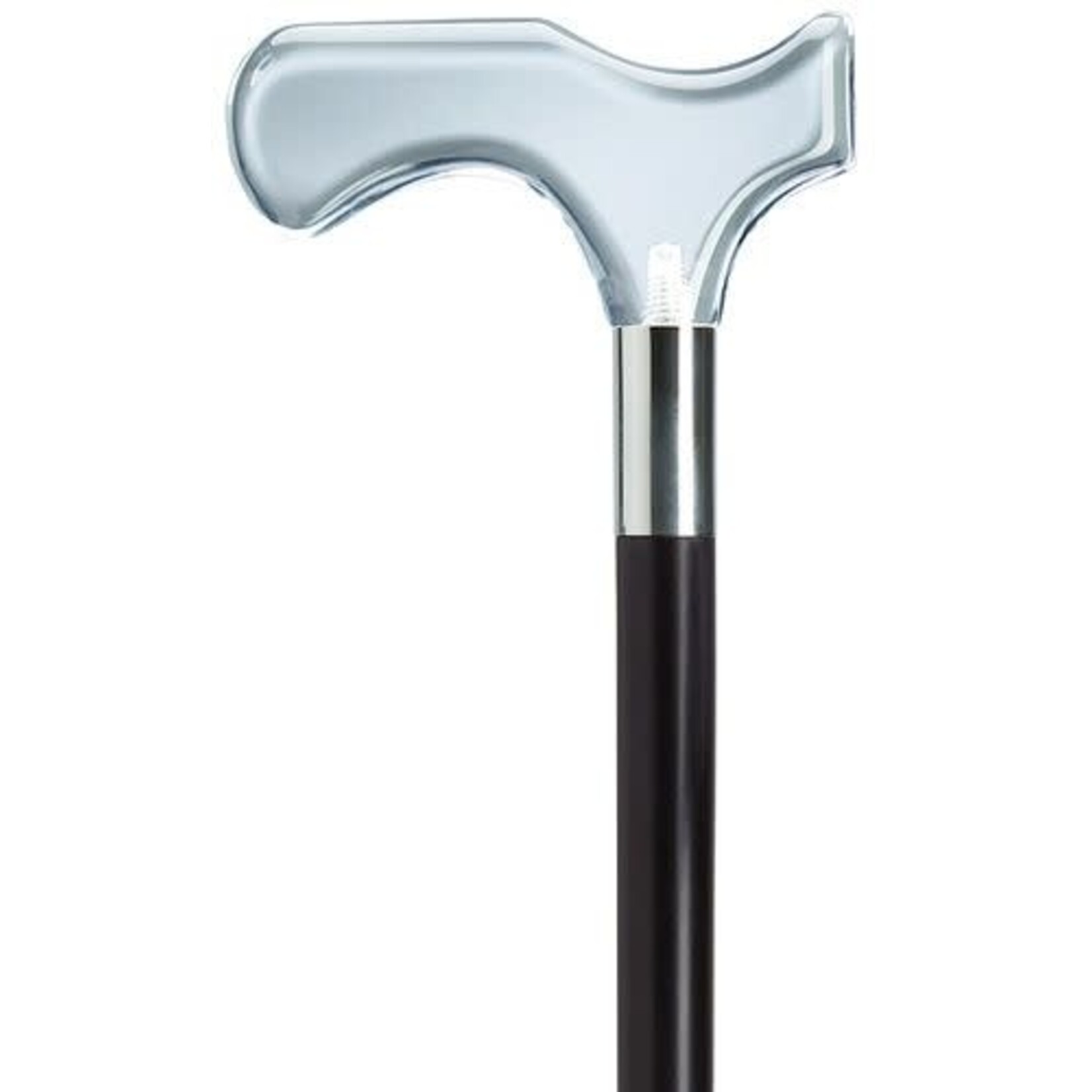 Harvy Men's Lucite Derby Handle-Black Shaft Cane