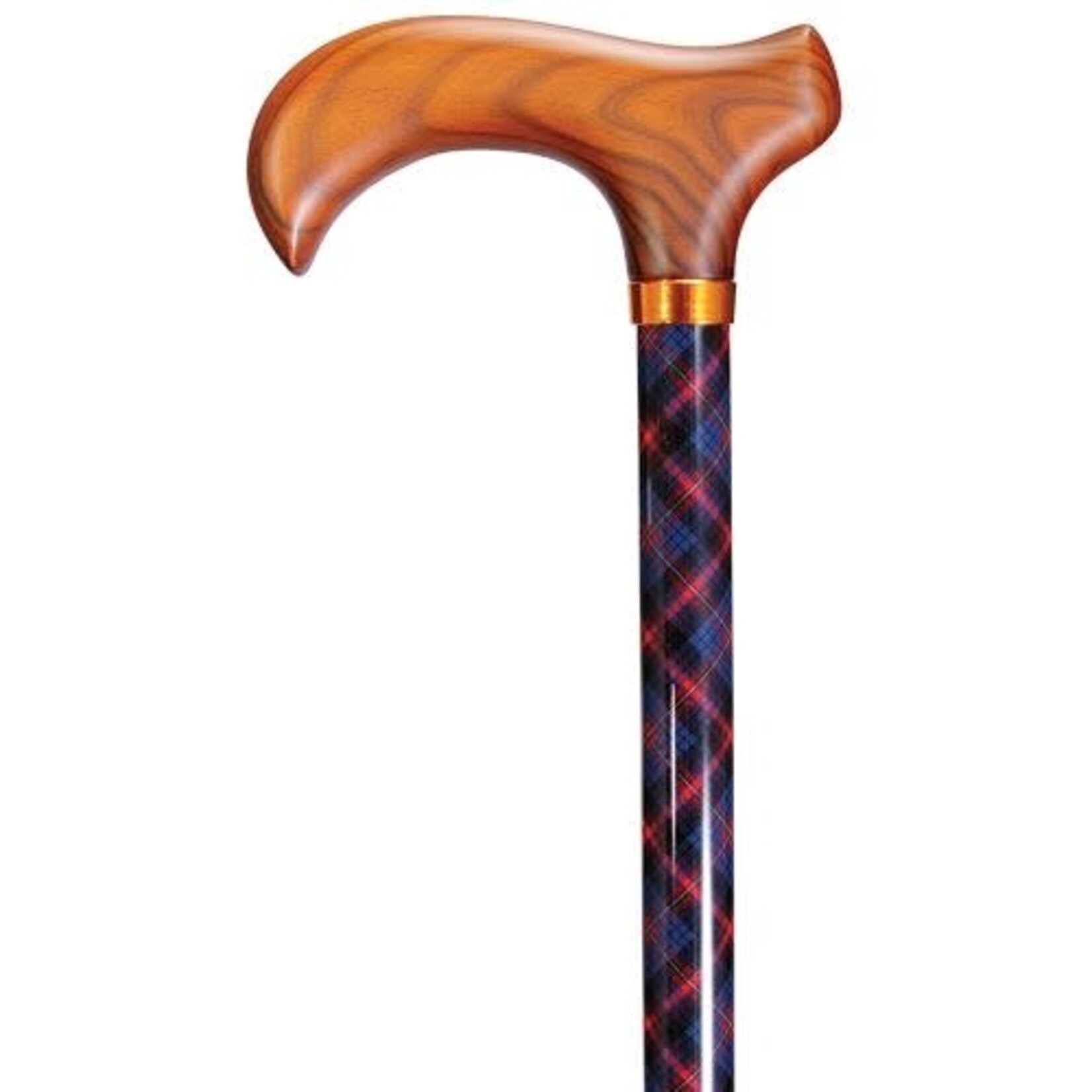 Harvy Aluminum Adjustable Derby Prints Cane - Kilt