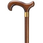 Harvy Mens Derby with Brass Band Color Walnut Cane