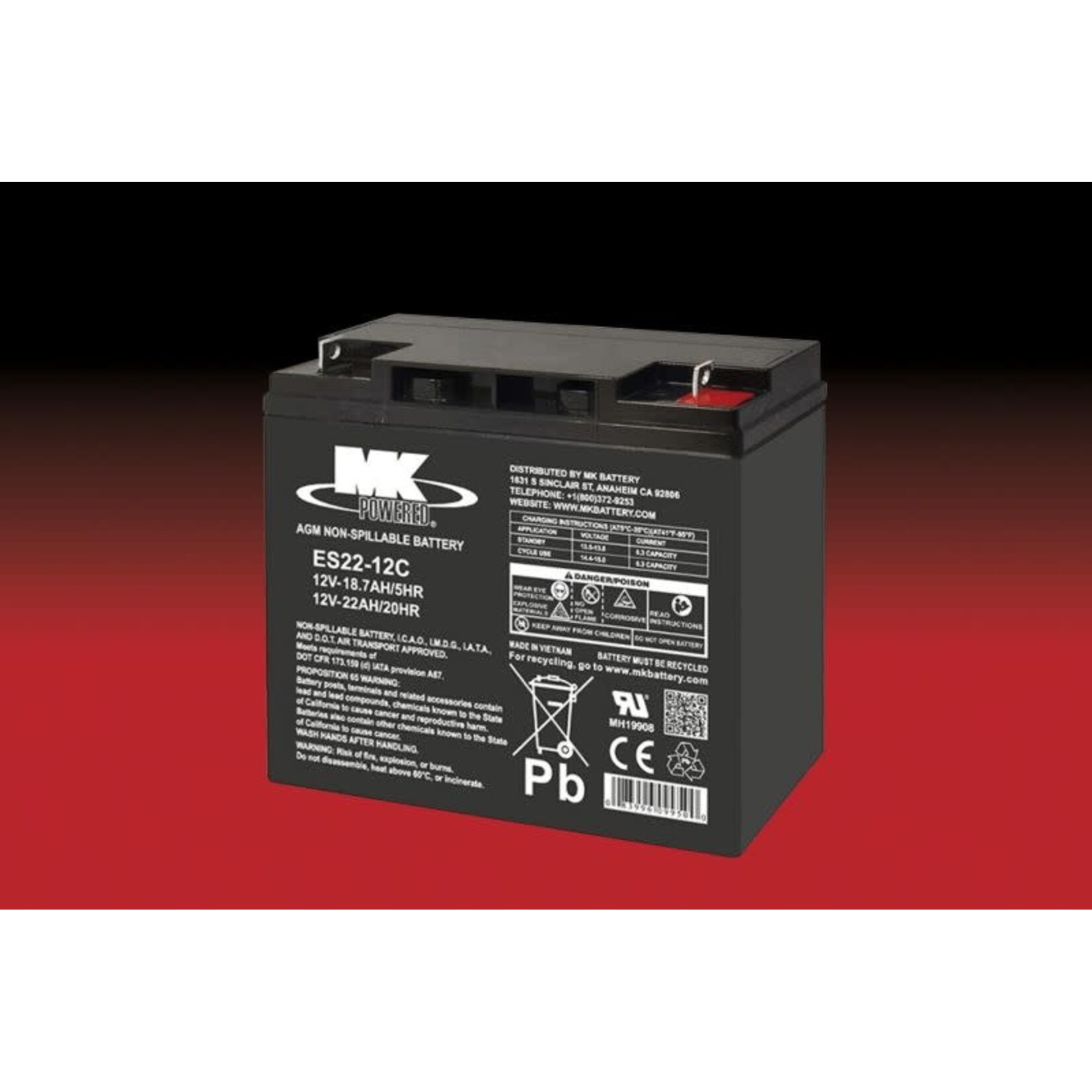 MK Battery 12v 22ah Battery - SLA