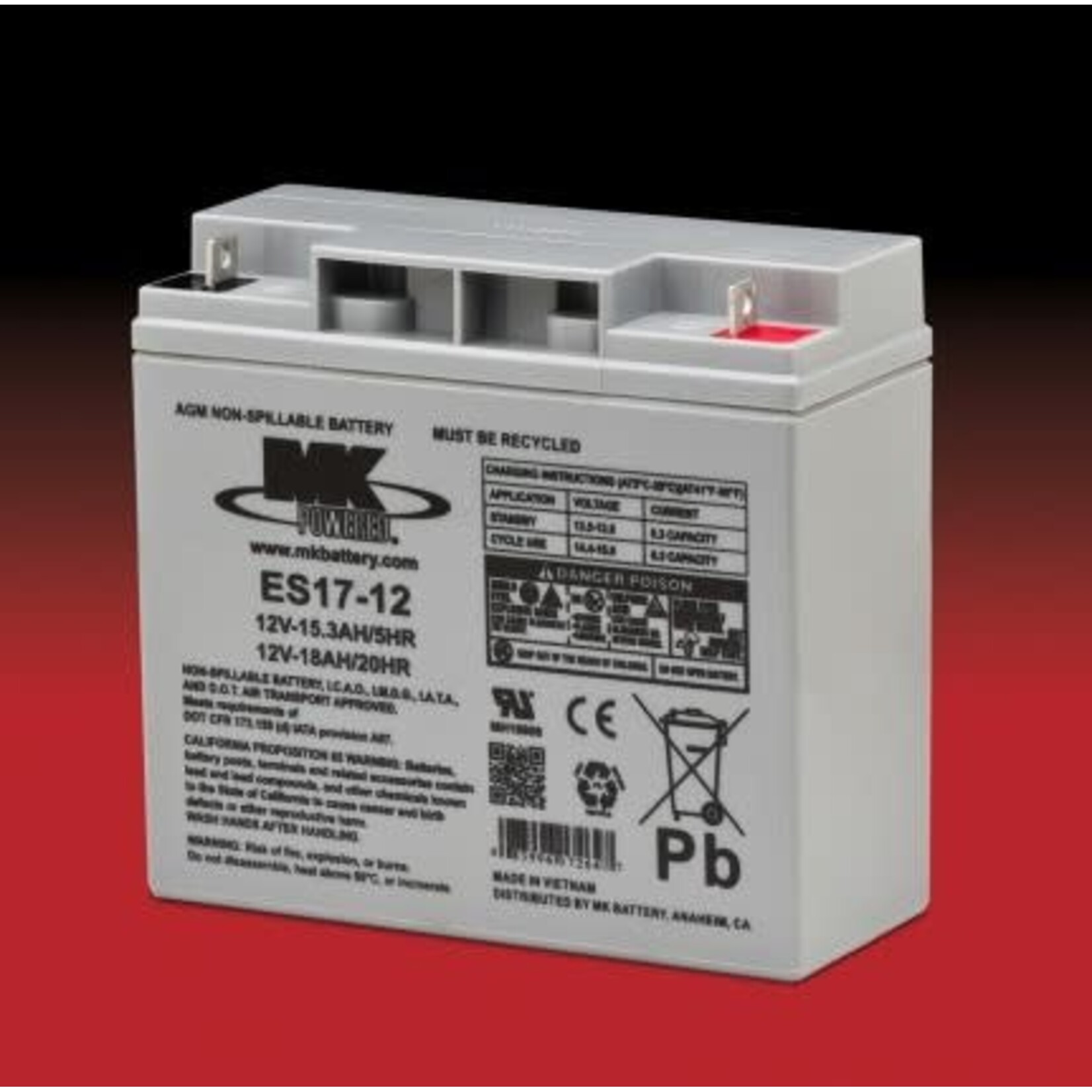 MK Battery 12v 18ah Battery - SLA