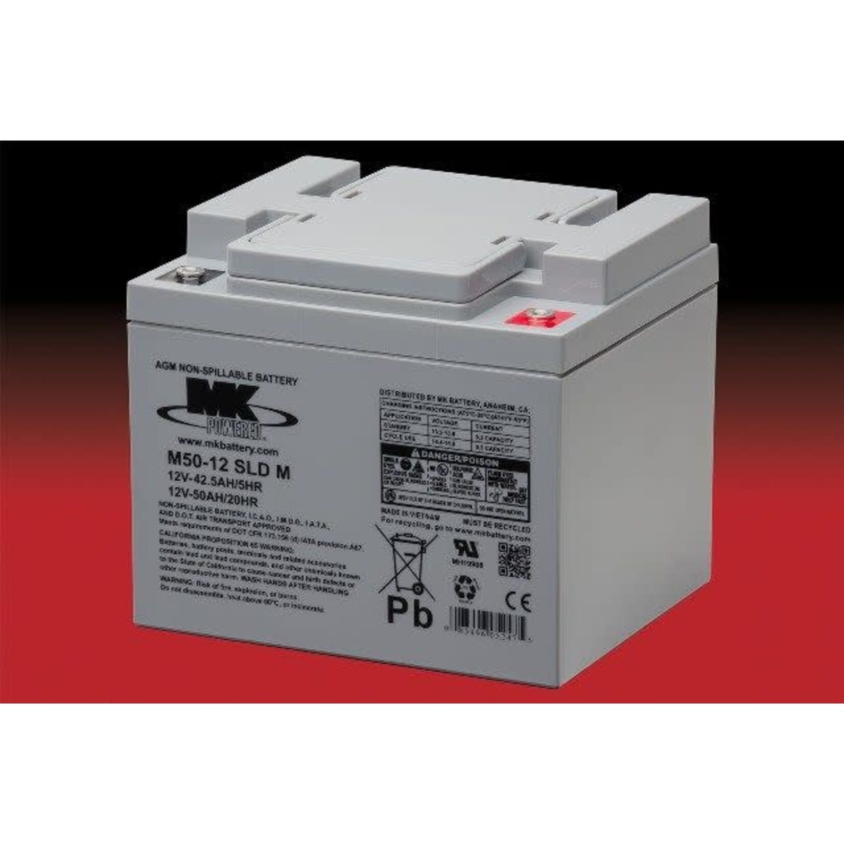 MK Battery 12v 50ah Battery - SLA