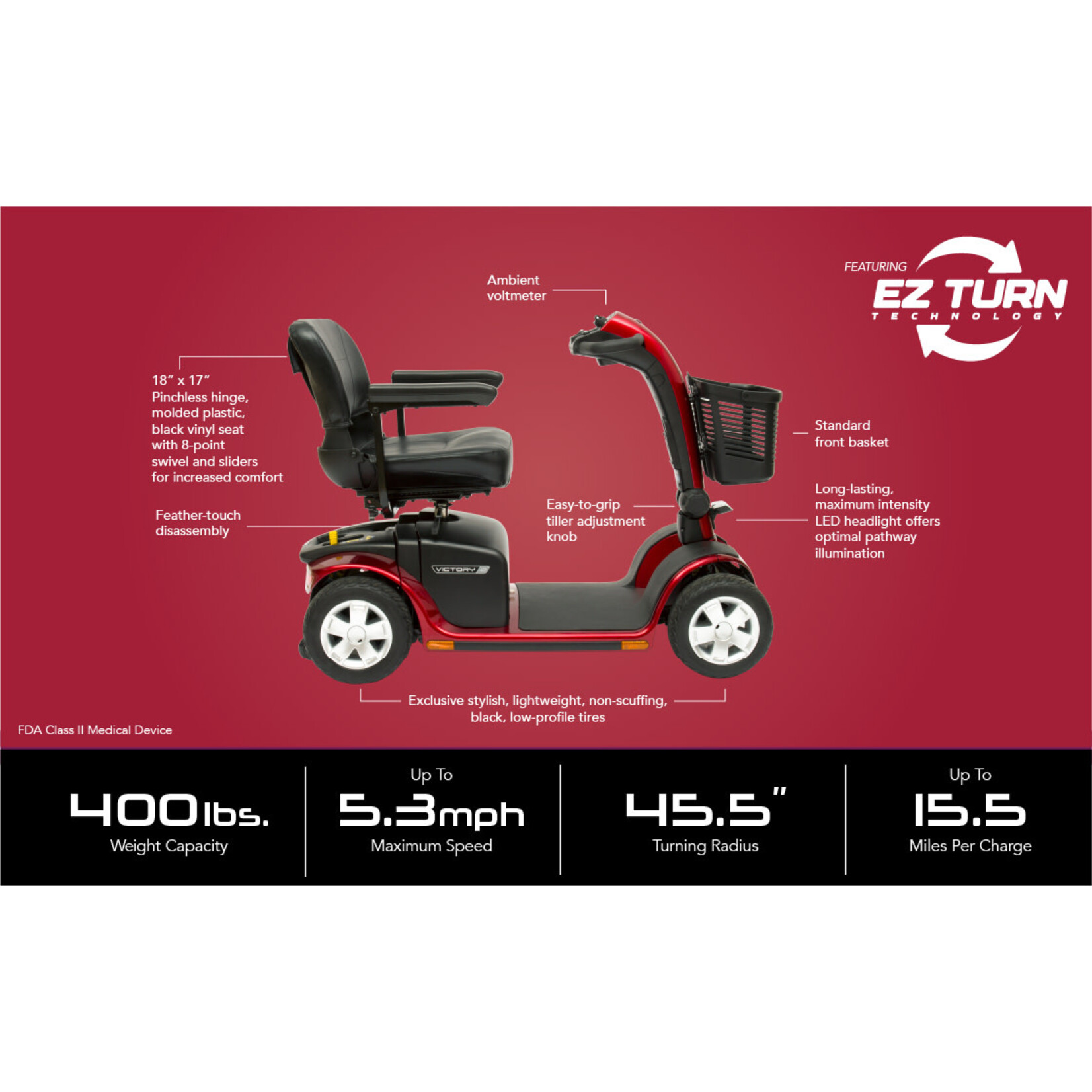 Pride Victory 10 4-Wheel 40AH Scooter