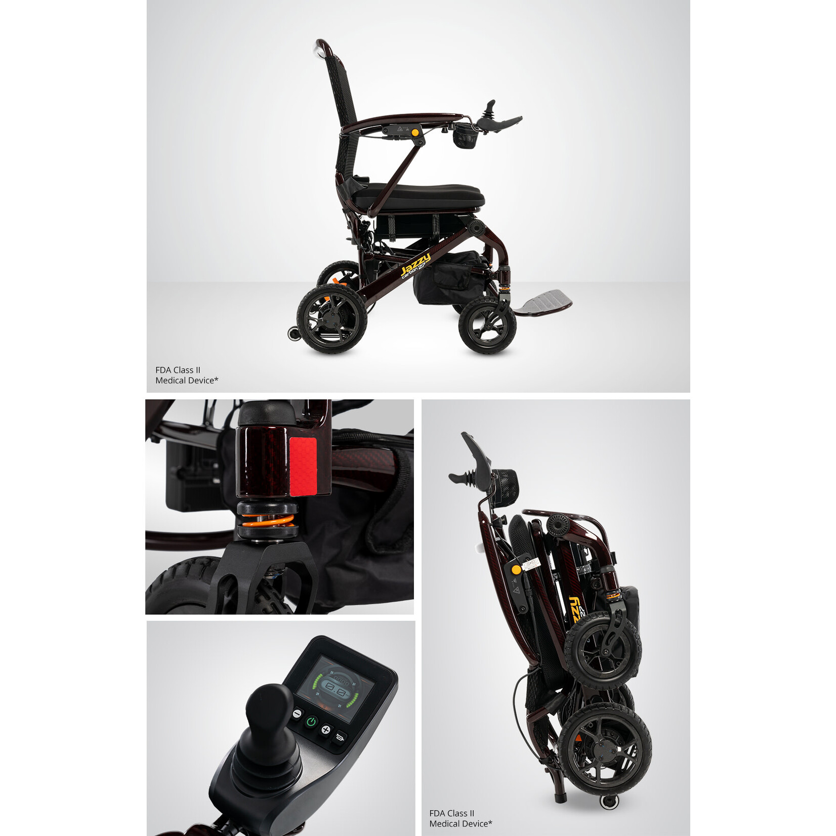 Pride Jazzy Carbon 27, Night Sky, with 17” x 17” Foam Seat, 12 Ah Lithium-ion Battery Electric Wheelchair