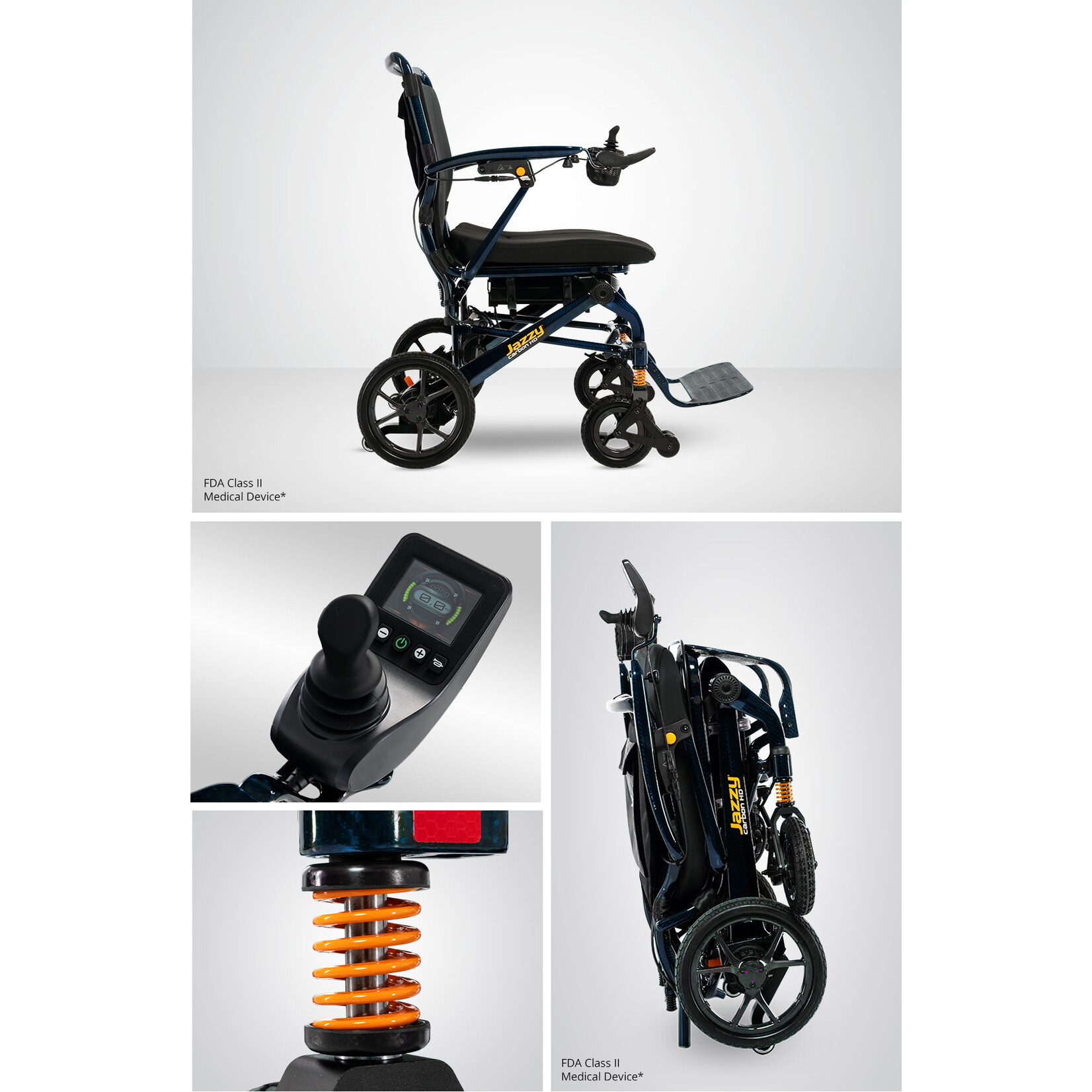 Pride Jazzy Carbon HD, Night Sky, with 20” x 20” Foam Seat, 20 Ah Lithium-ion Battery Heavy Duty Electric Wheelchair