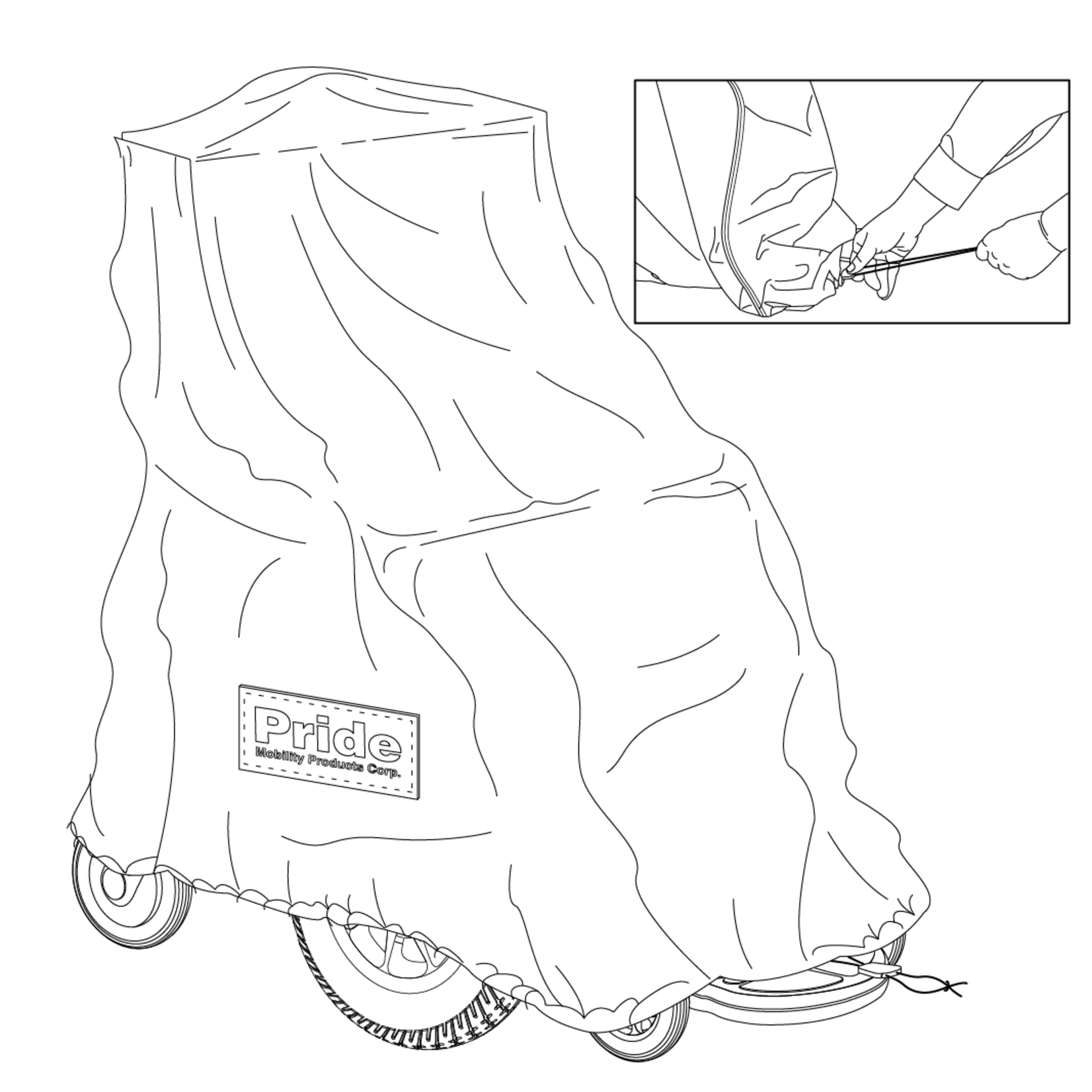 Pride Weather Cover for Electric Wheelchair, Medium, Pride Mobility