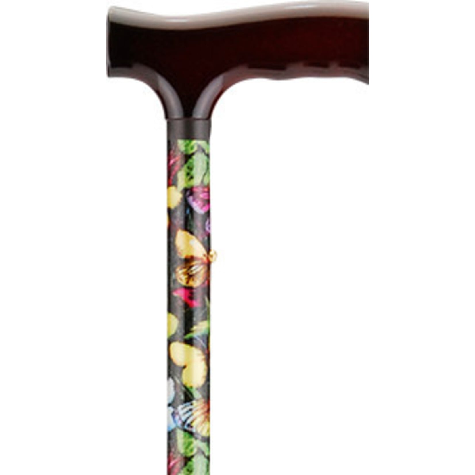 Nova FOLDING CANE WITH WOOD GRIP HANDLE BUTTERFLIES
