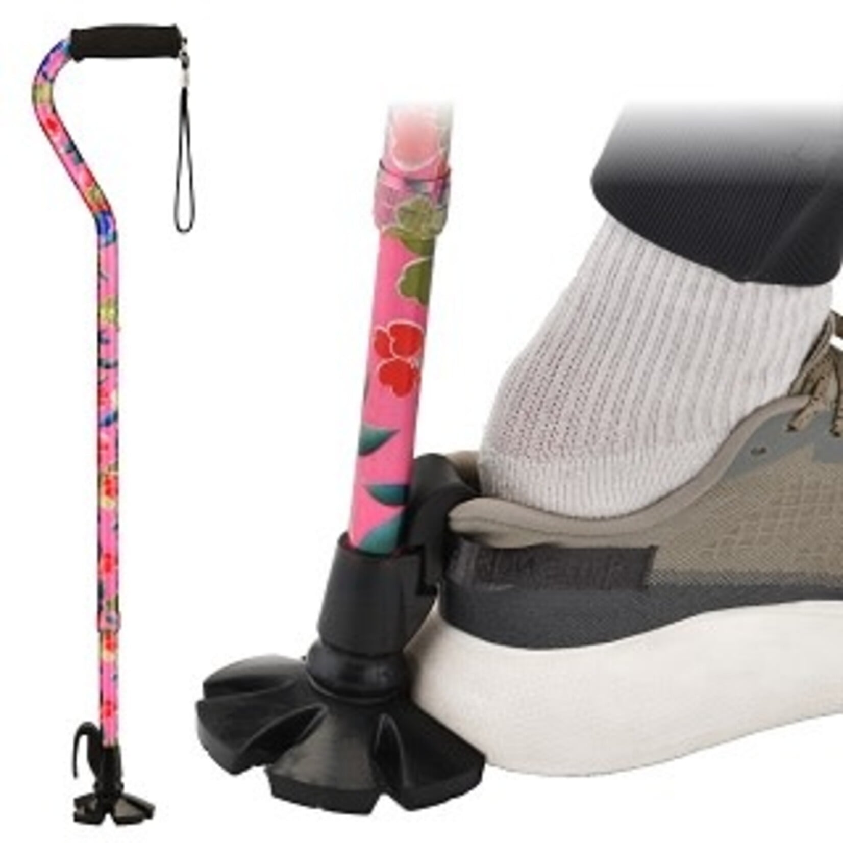 Nova Shoe Horn Offset Cane - Pink Garden