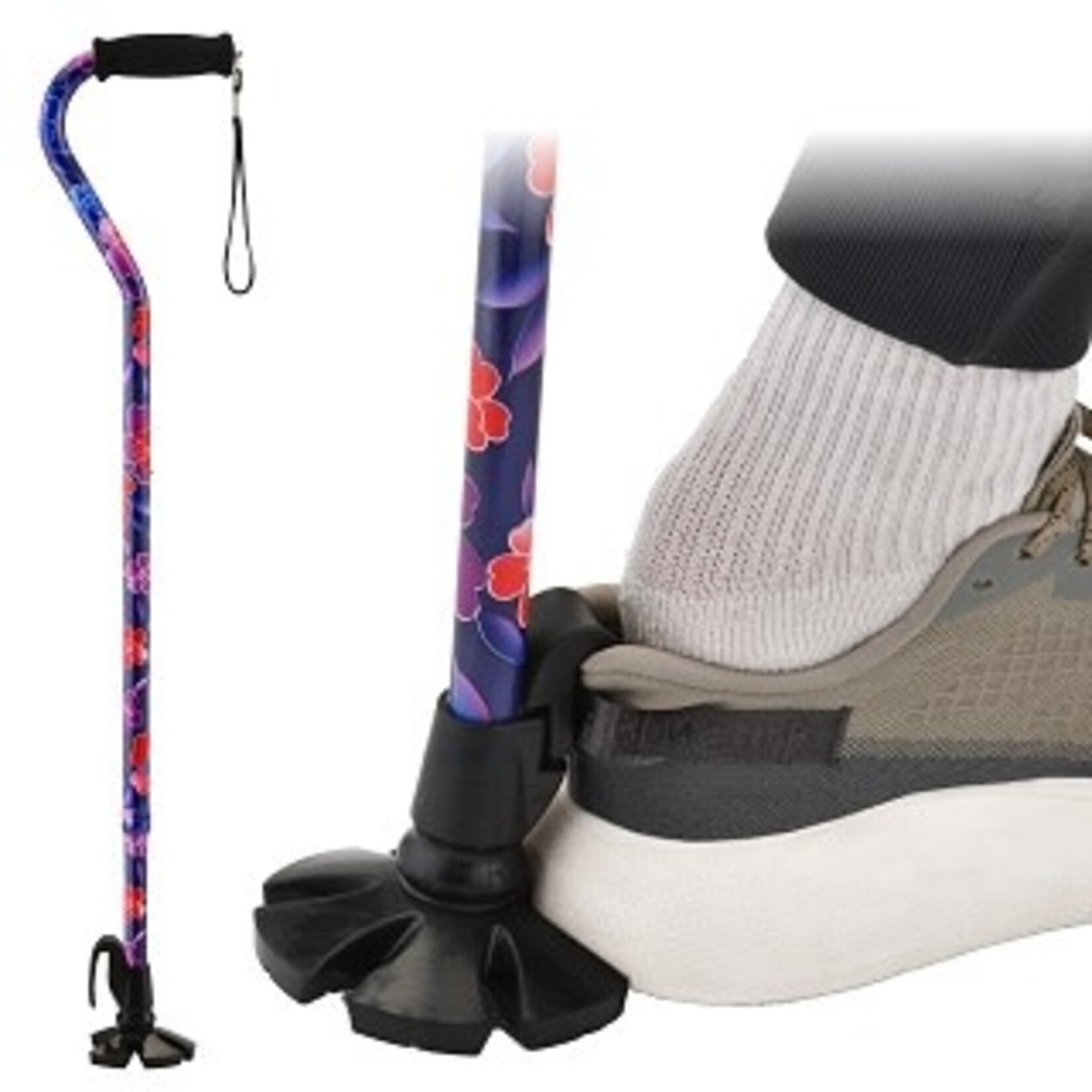 Nova Shoe Horn Offset Cane - Maui Flowers