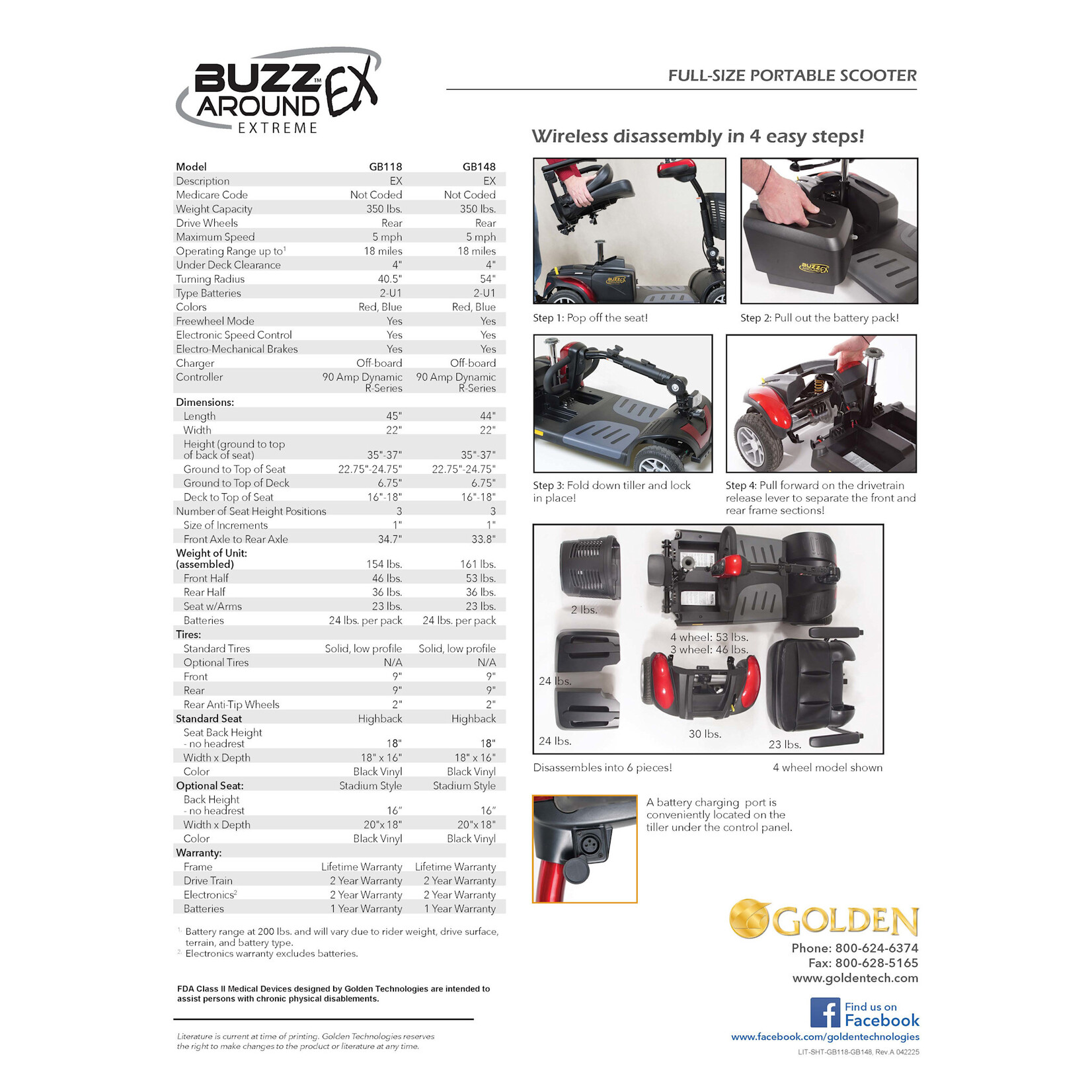 Golden Technologies BuzzAround Extreme Scooter, 3 wheel