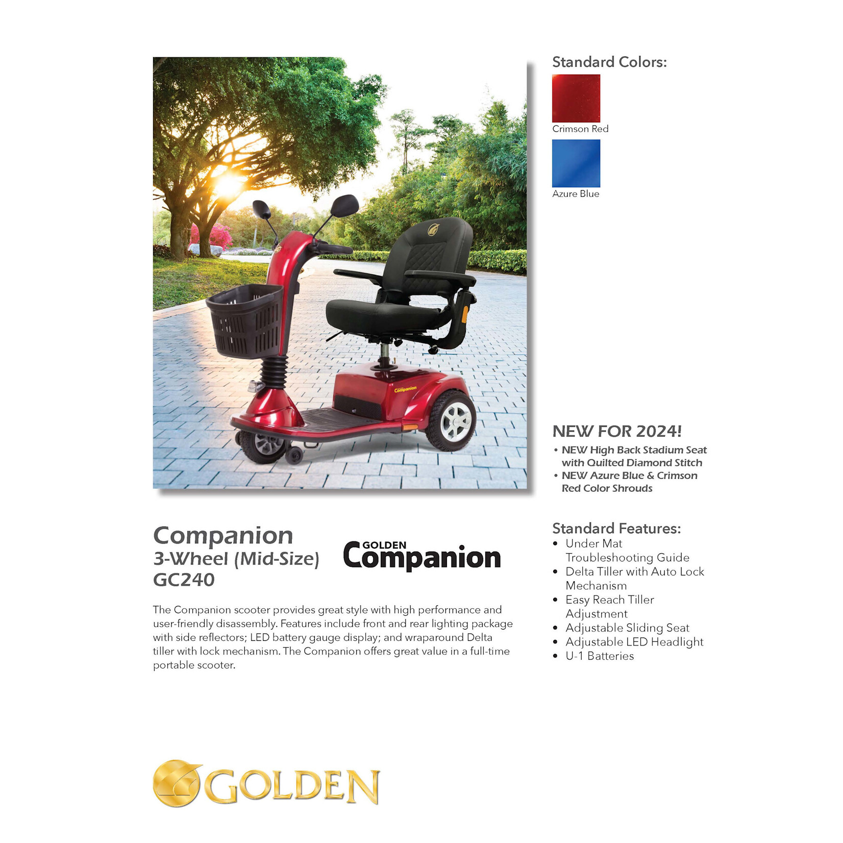 Golden Technologies Companion Scooter - 3 wheel (mid-size)