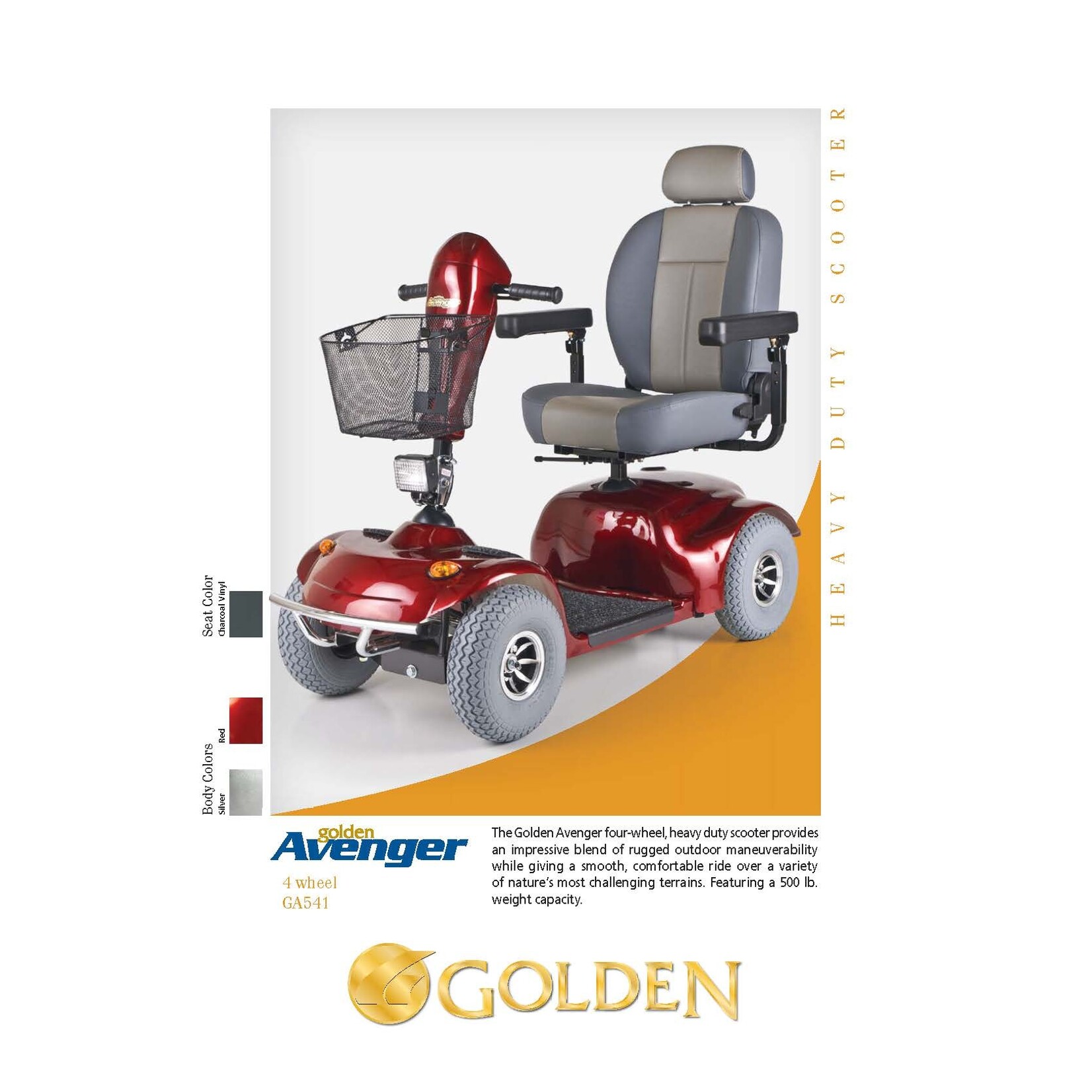 Golden Technologies Avenger 4 Wheel - 500 lbs. Capacity – Batteries Not Included
