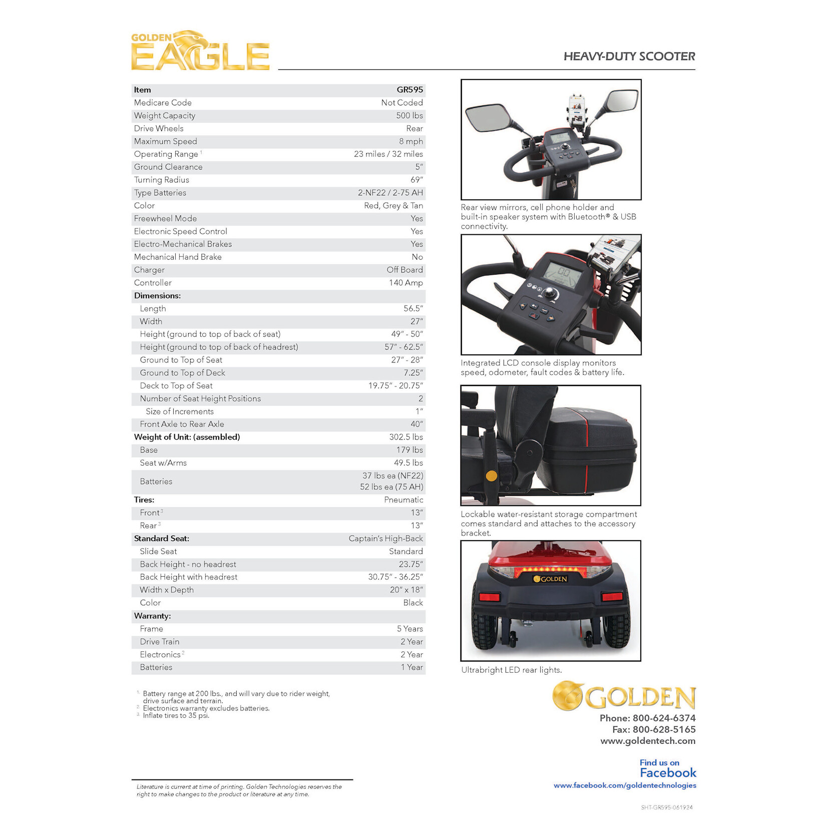 Golden Technologies Eagle Scooter, 4 wheel