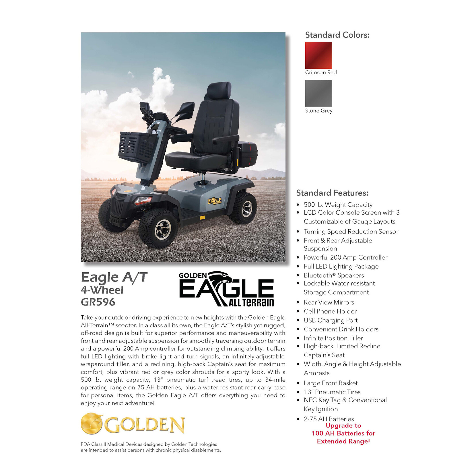 Golden Technologies Eagle All-Terrain Scooter, 4 wheel