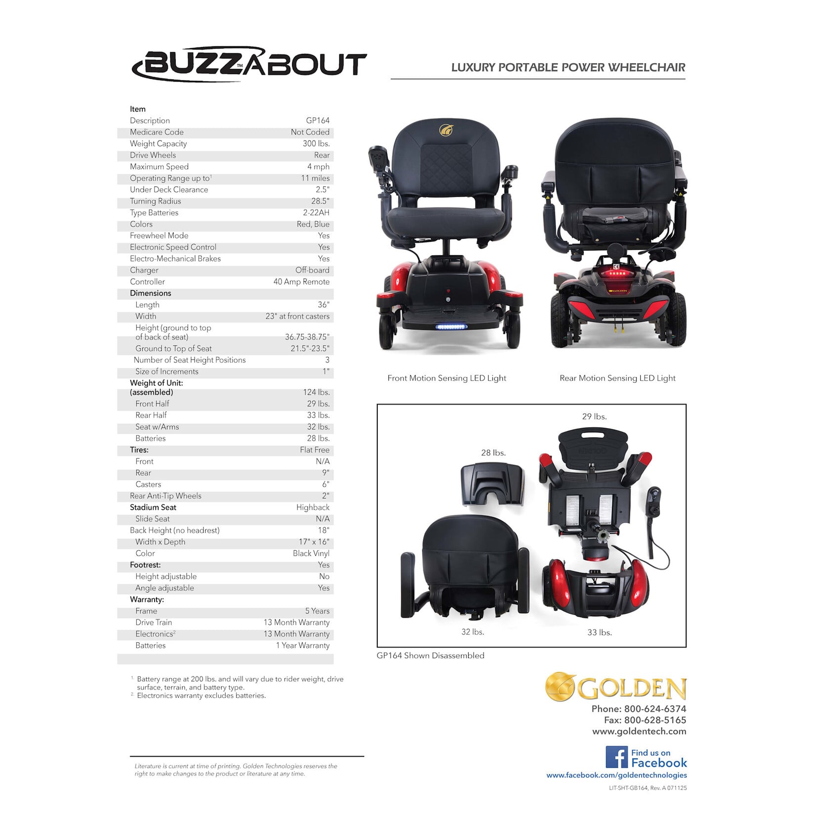 Golden Technologies BuzzAbout Electric Wheelchair