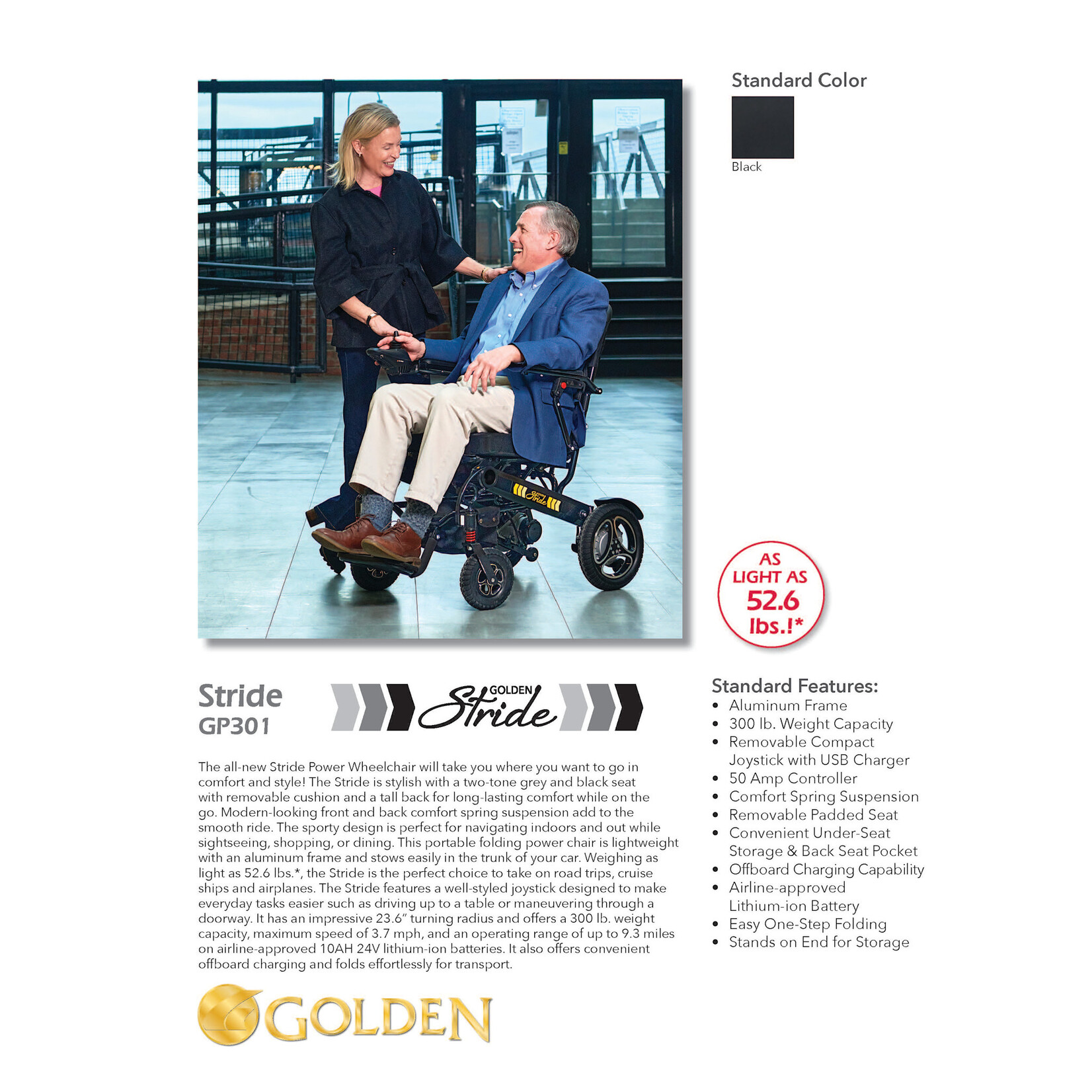 Golden Technologies Stride Foldable Electric Wheelchair