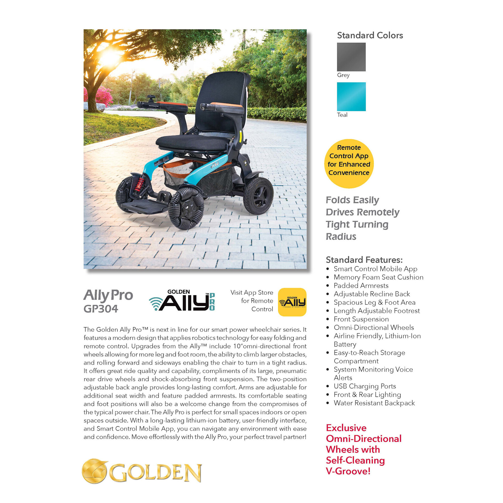 Golden Technologies Ally Pro Luxury Foldable Electric Wheelchair