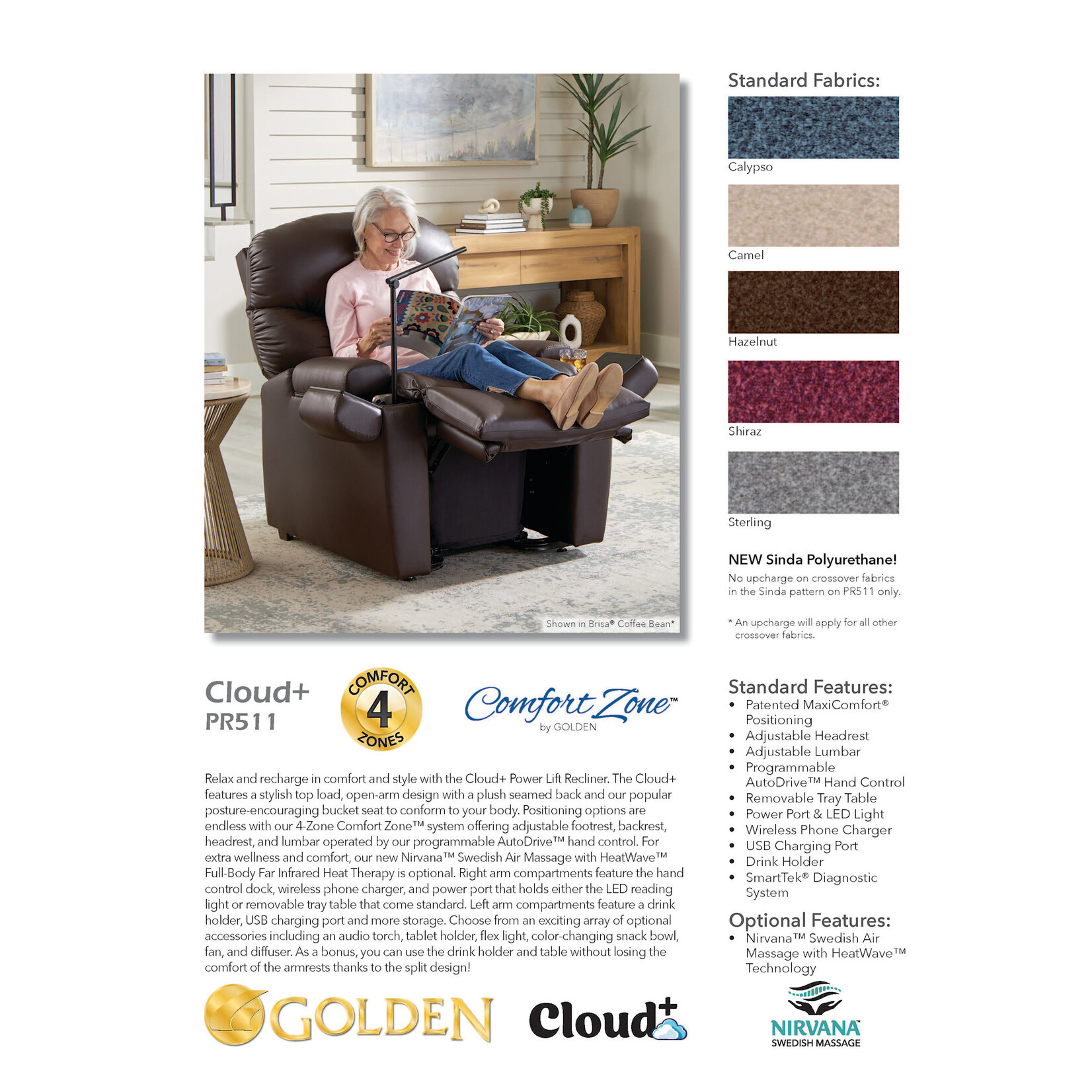 Golden Technologies 4 Zone Lift Chair: Cloud+ with MaxiComfort Medium