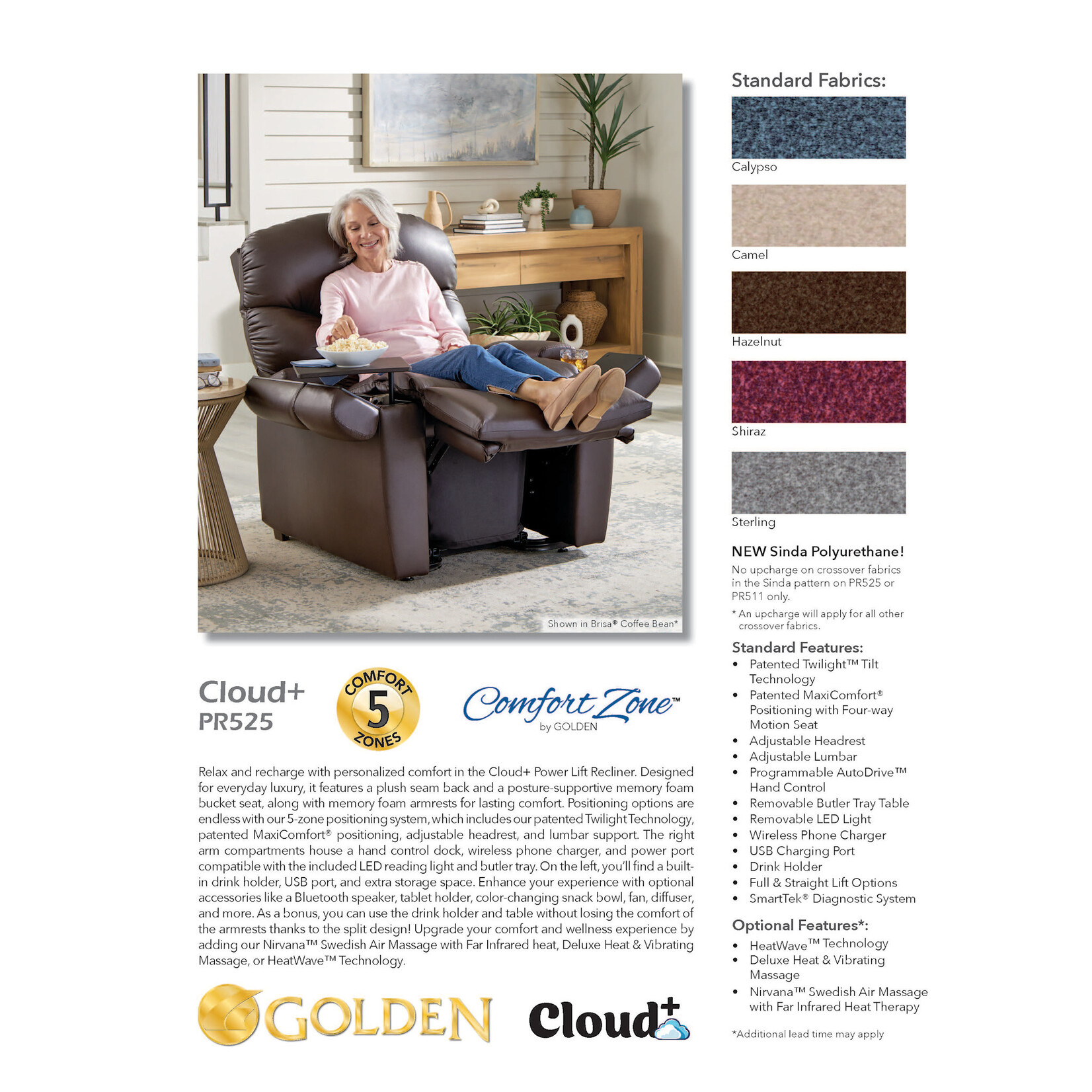 Golden Technologies 5 Zone Lift Chair: Cloud+ Luxe with Twilight Small