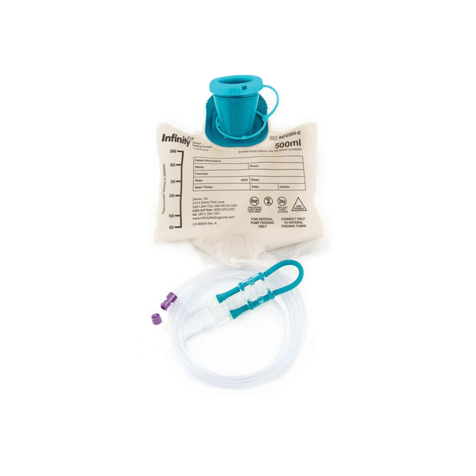 Moog Medical Infinity 500 mL Bag Set with ENFit® Connector