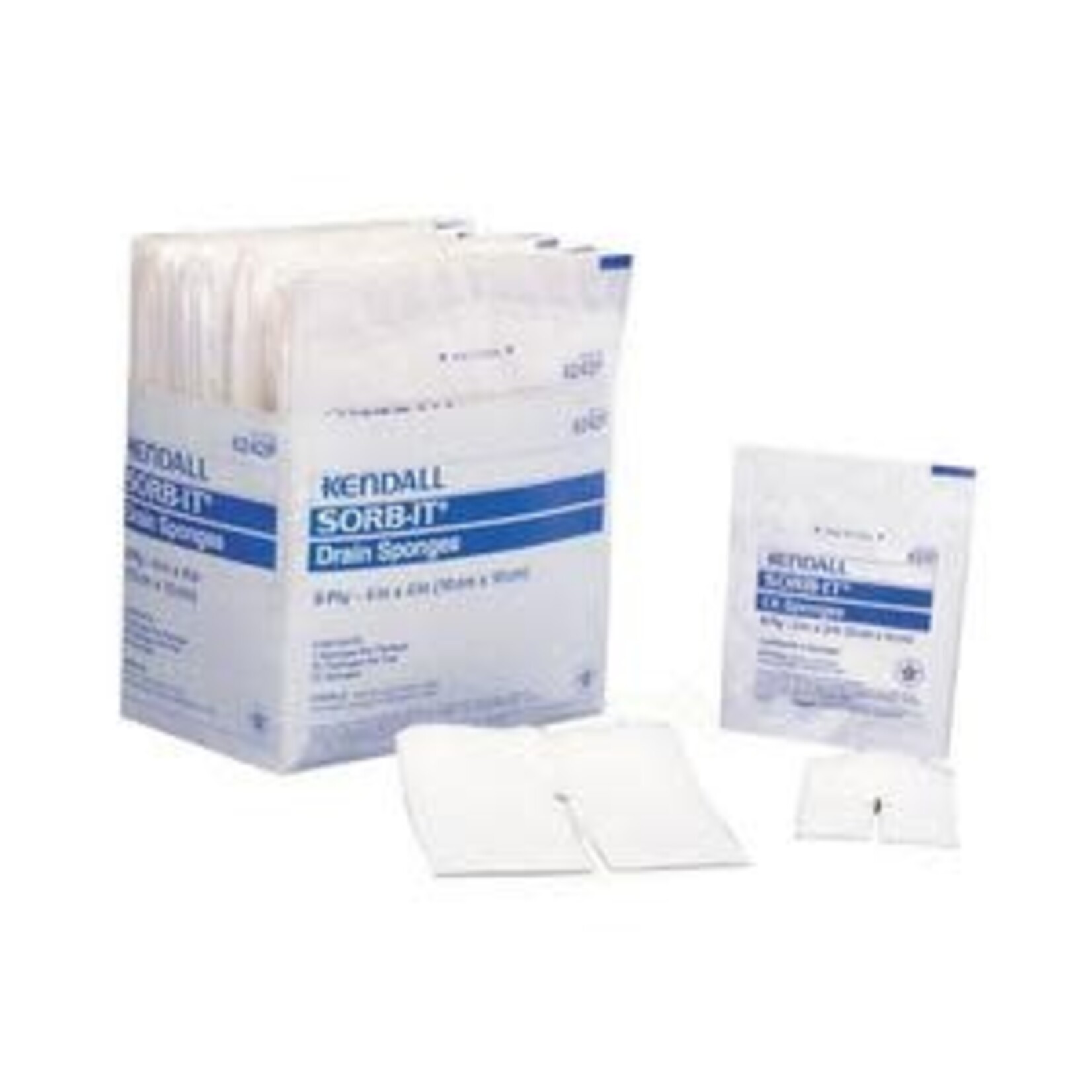 Cardinal Health Drain Sponges, Sorb-it, 6-Ply, 2" x 2" - 35 pkgs of 2 per box
