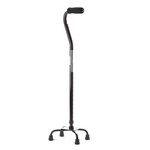 Medline Quad Cane Small Base Black 300lbs cap