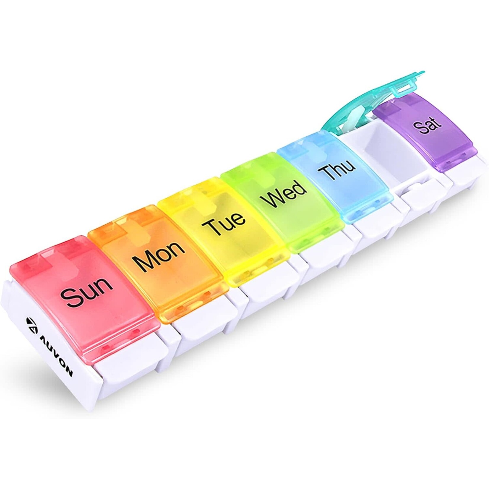 Auvon 7 Day Organizer- Multi Color Travel Pill container