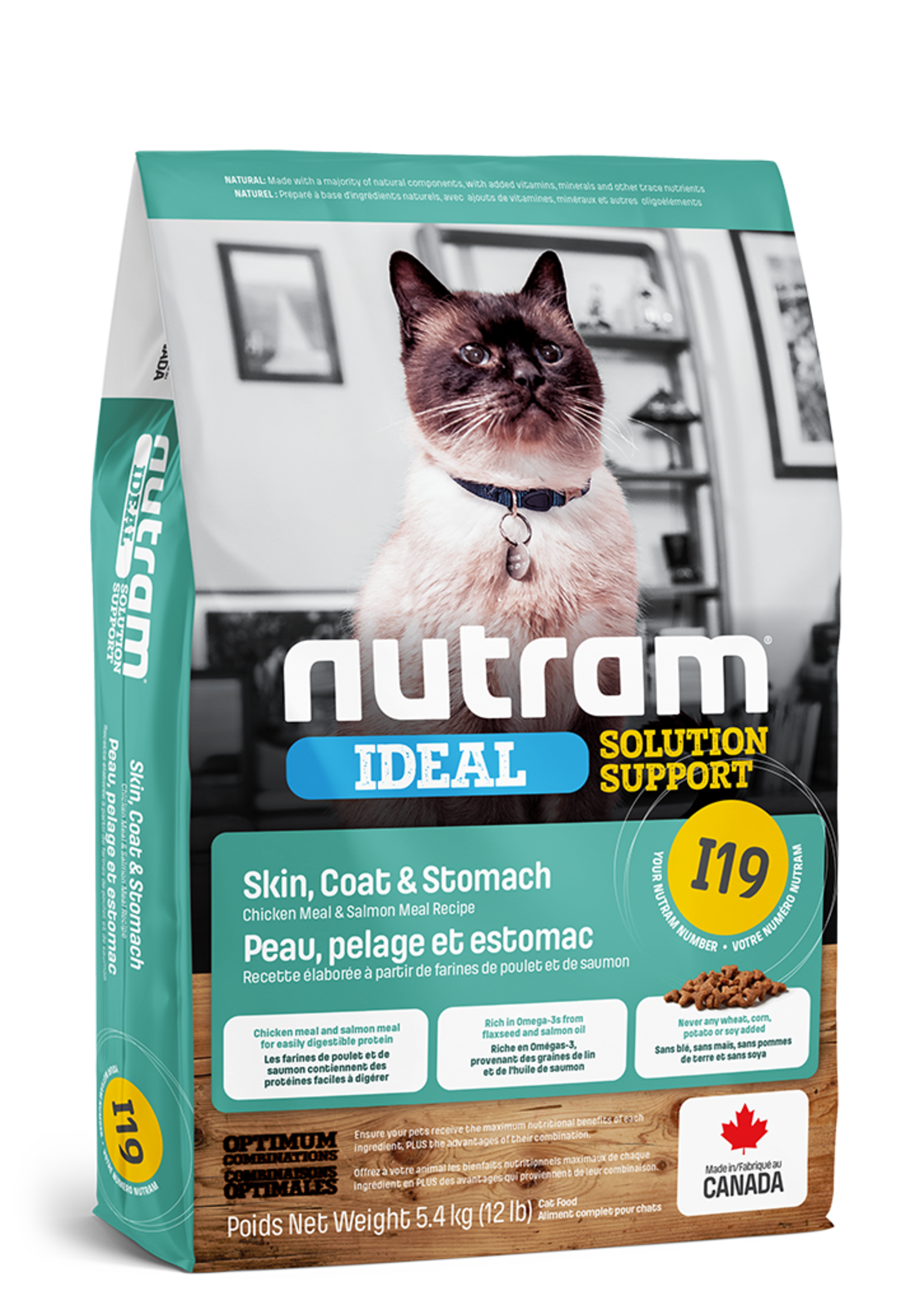 Nutram Nutram 3.0 Ideal Cat I19 Skin Coat & Stomach