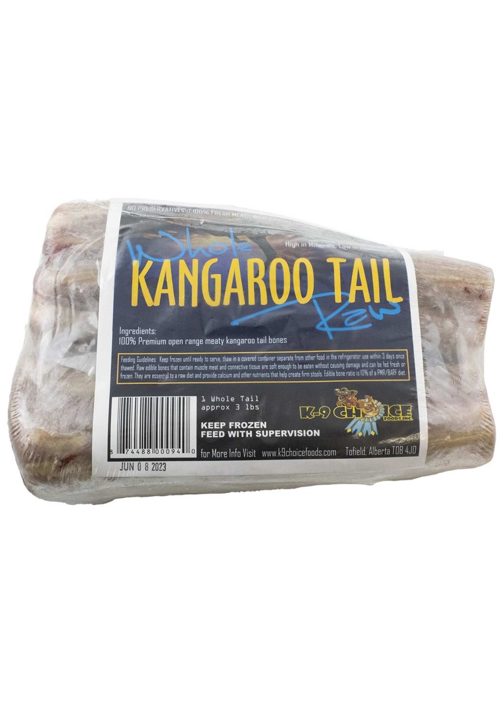 K9 Choice Foods K9 Choice Whole Kangaroo Tail 1Piece 3lbs