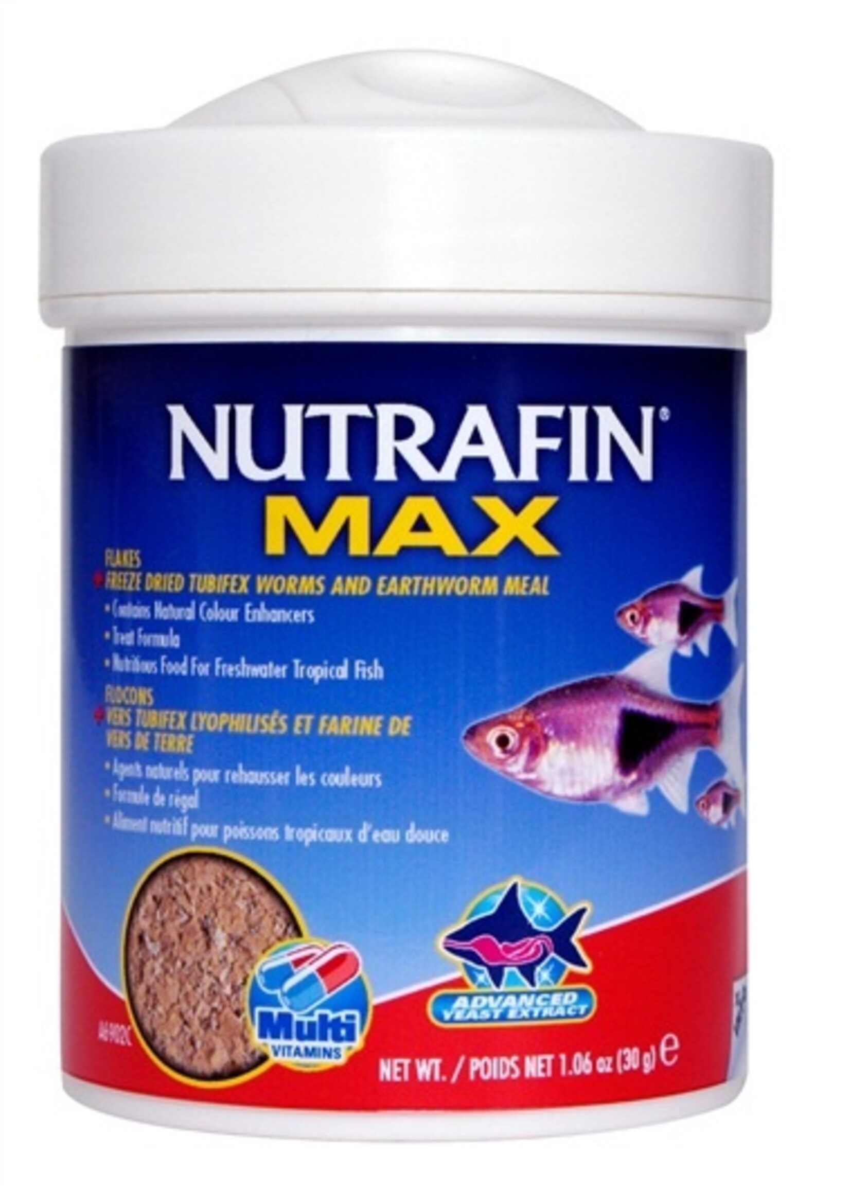 Nutrafin Nutrafin Max Flakes + Freeze Dried Tubifex Worms & Earthworm Meal 30g
