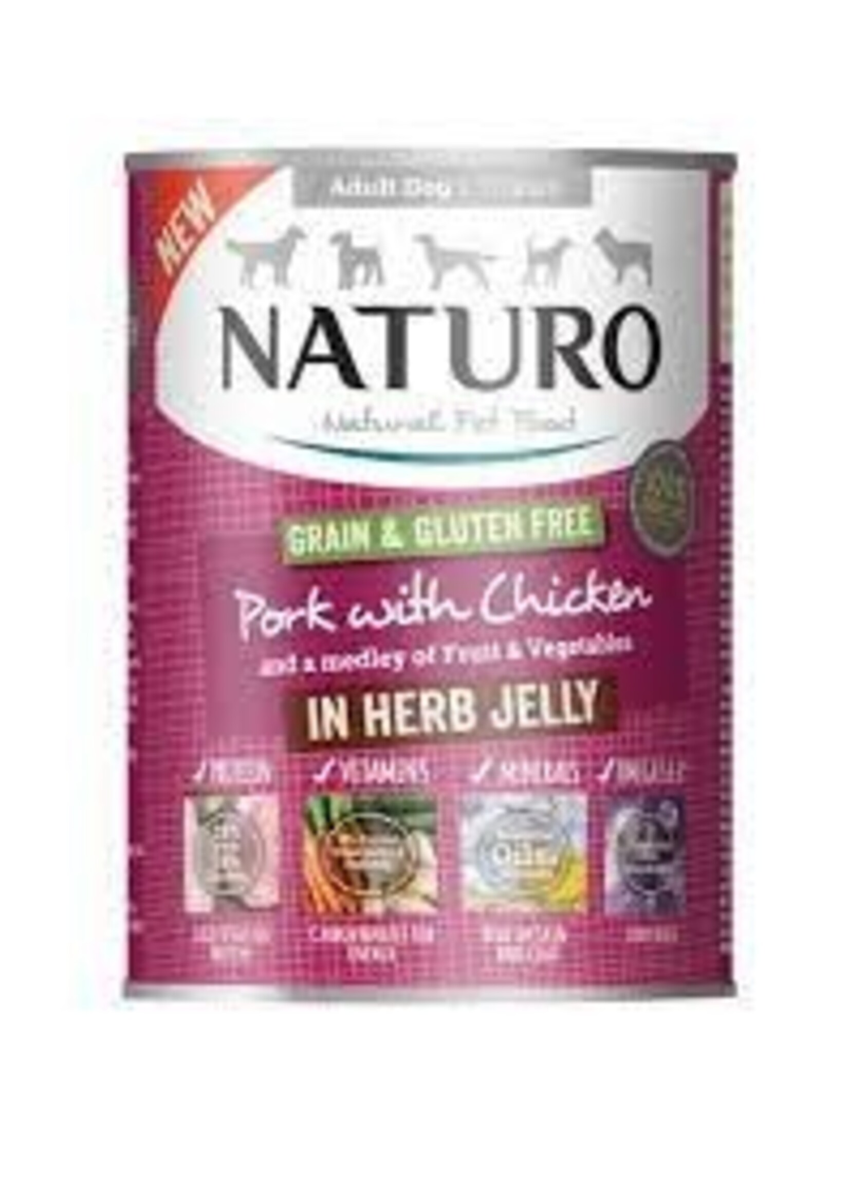 Naturo Naturo Grain & Gluten Free Pork & Chicken w/ Veg 390g