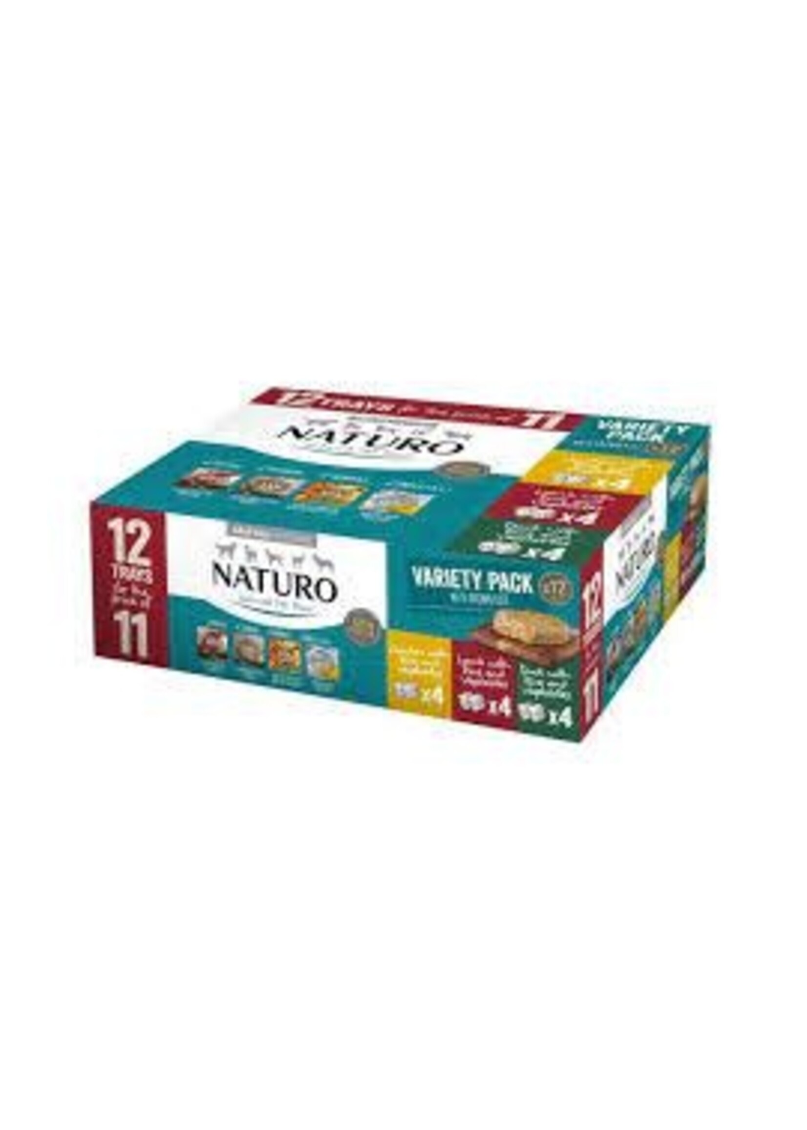 Naturo Naturo Dog Trays Variety Pack w/ Rice 12pack