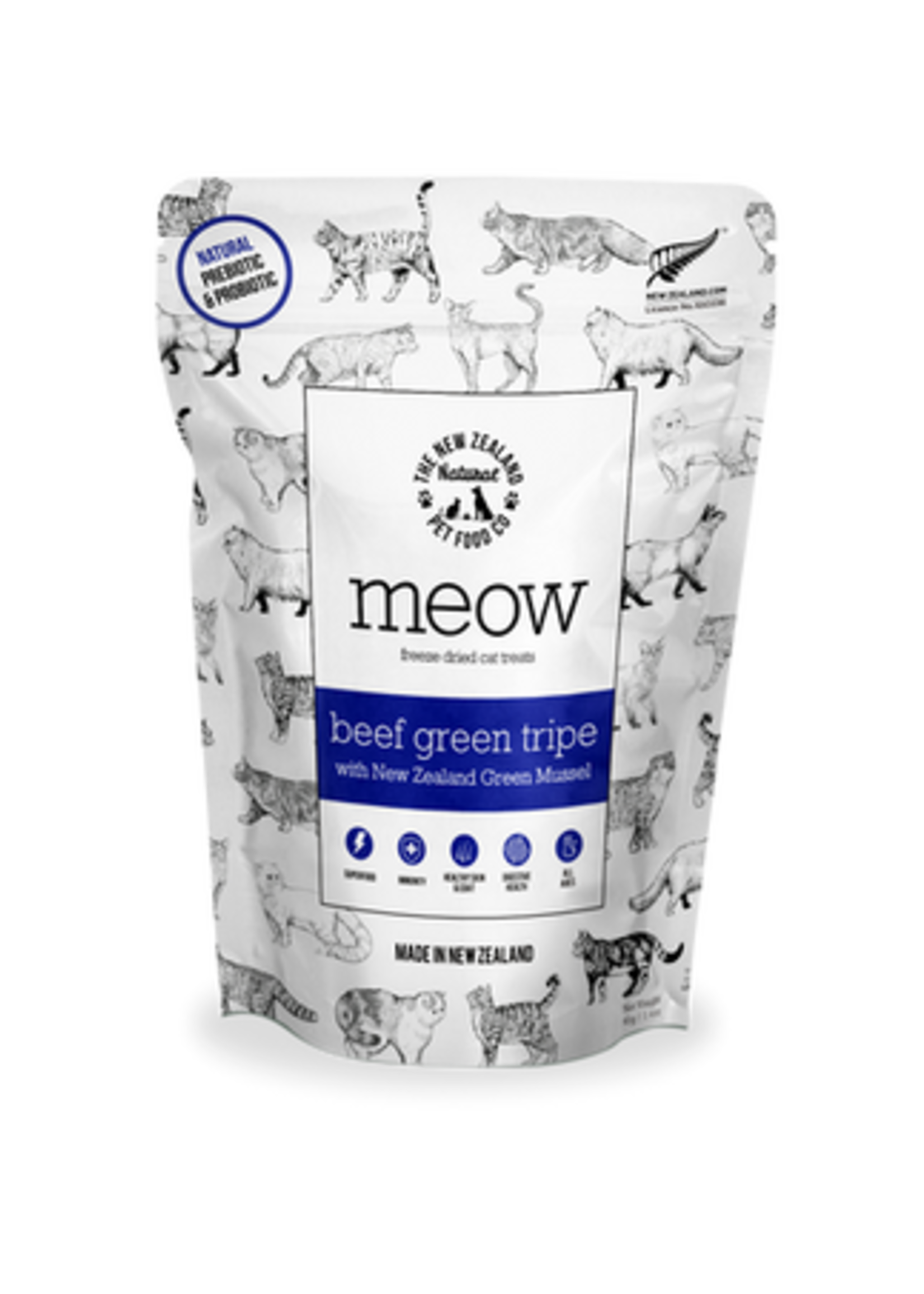 New Zealand Natural Pet Food Co NZ Natural Pet Food Co Meow Beef Green Tripe Treat 40g