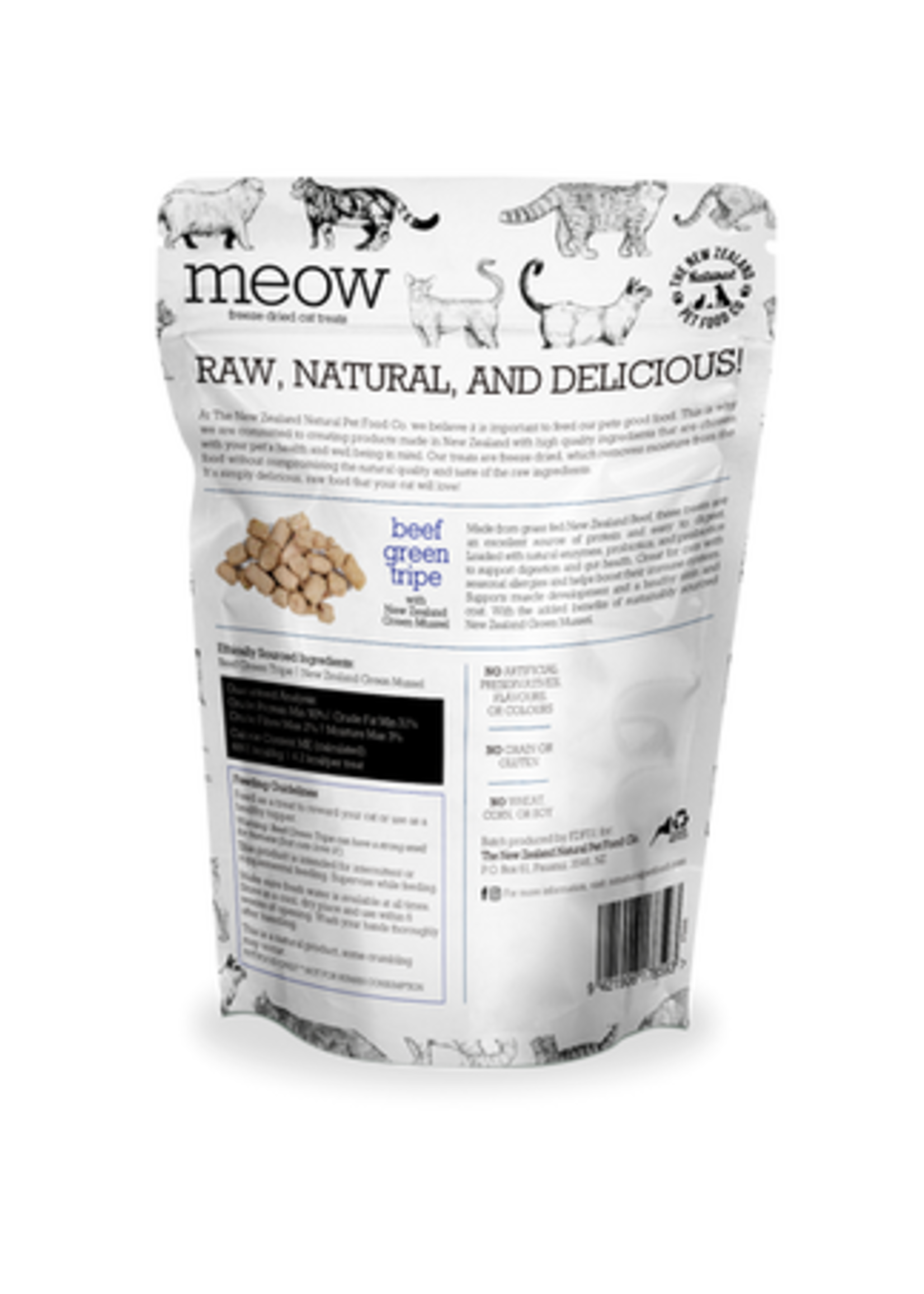 New Zealand Natural Pet Food Co NZ Natural Pet Food Co Meow Beef Green Tripe Treat 40g