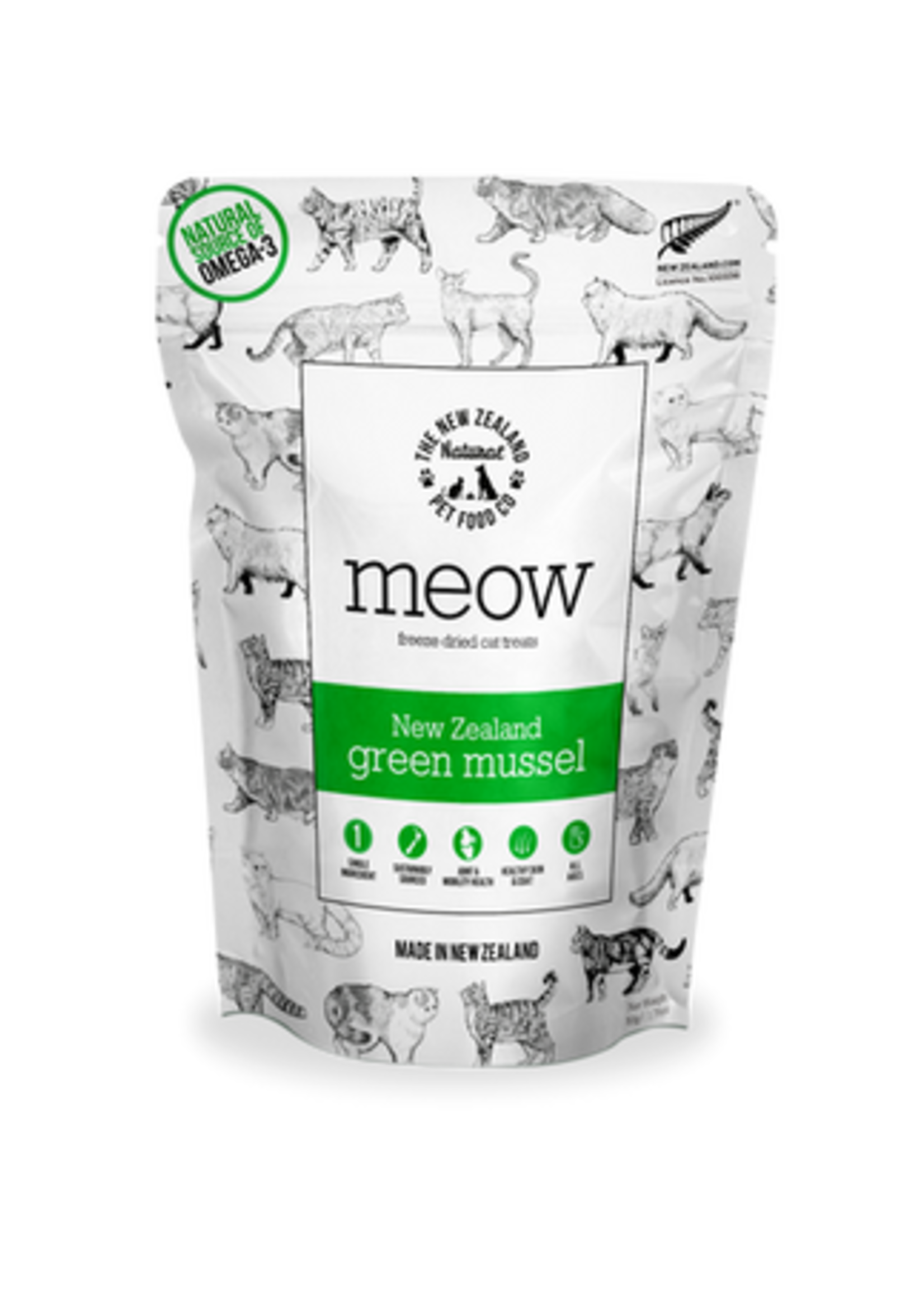New Zealand Natural Pet Food Co NZ Natural Pet Food Co Meow Green Lipped Mussel Treat 50g