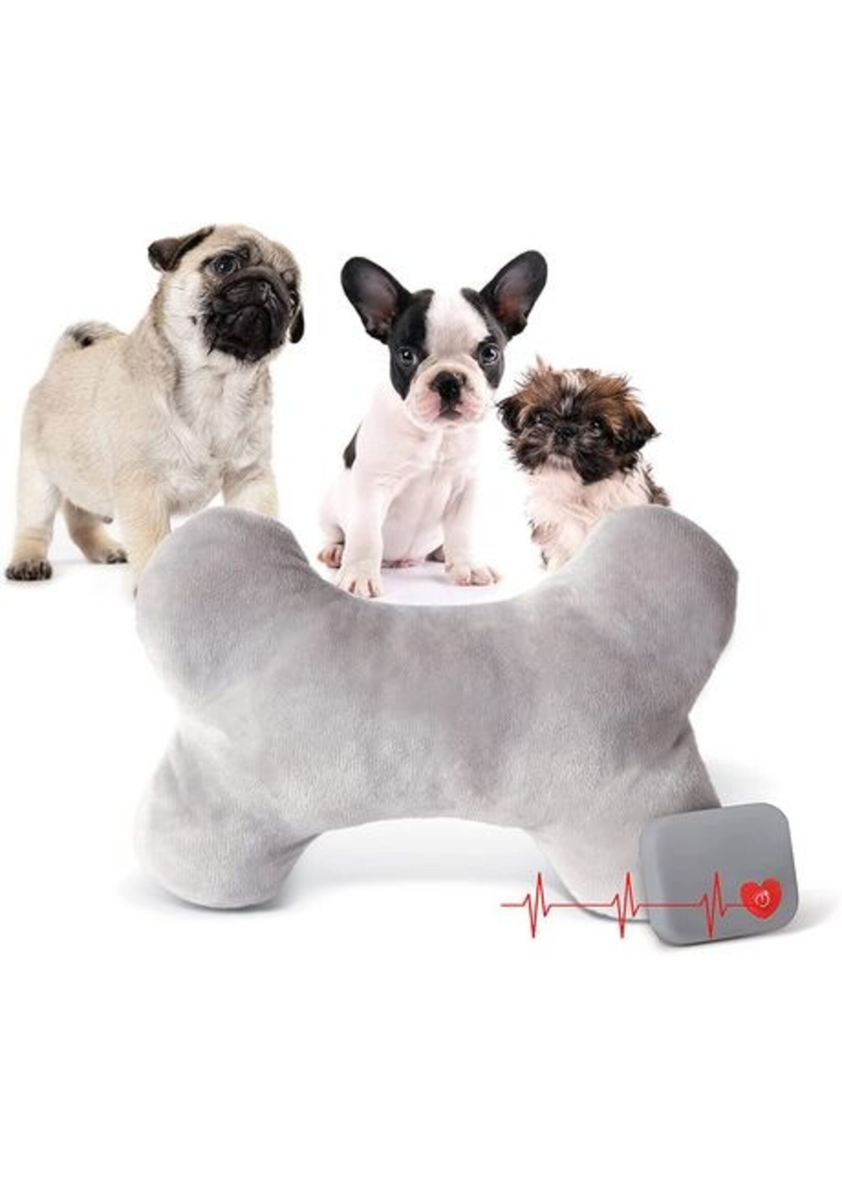 K&H Pet Products K&H Heartbeat Pillow Bone Gray Medium 10in