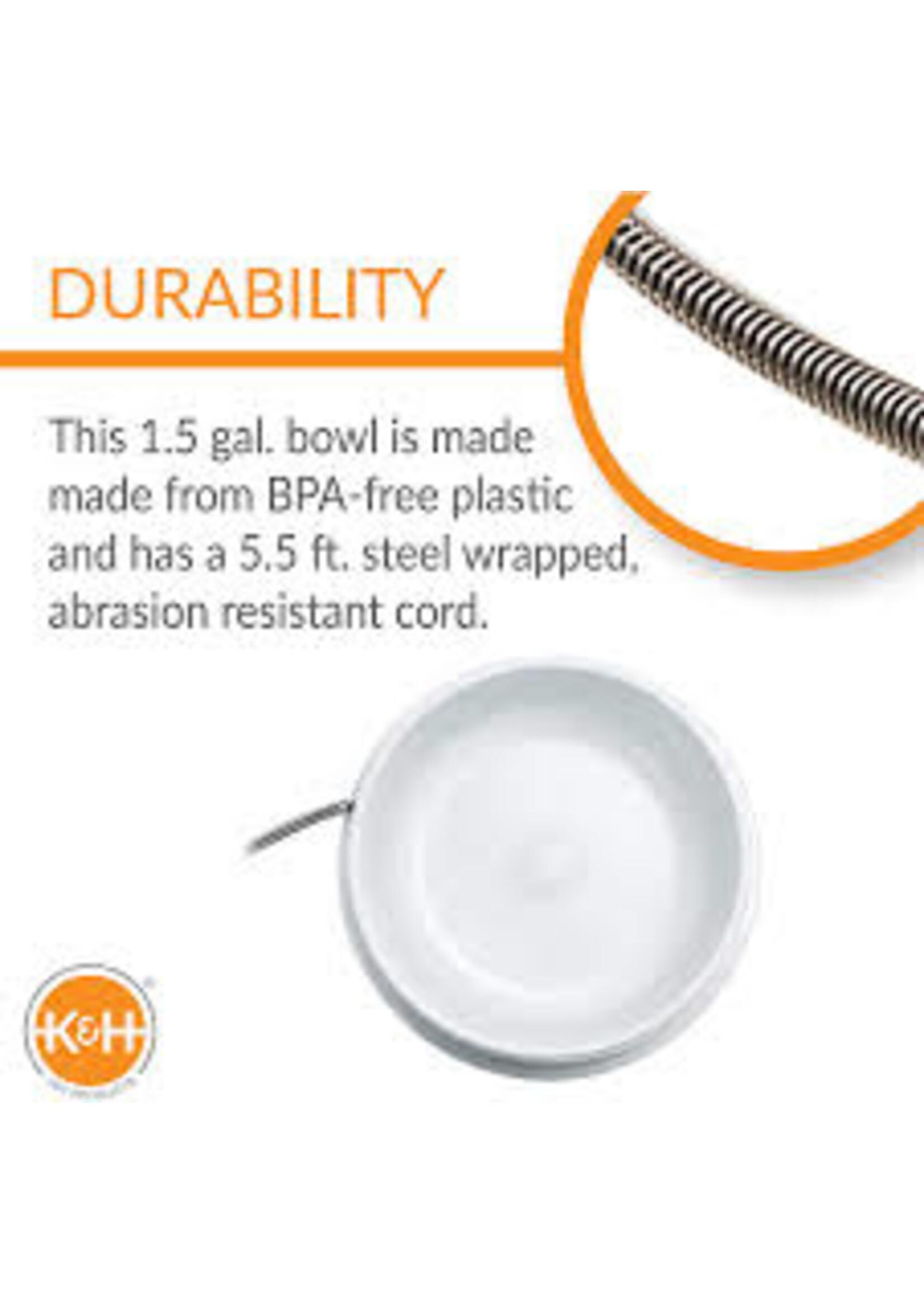 K&H Pet Products K&H Heated Thermal Bowl Granite 1.5gallon 25watt