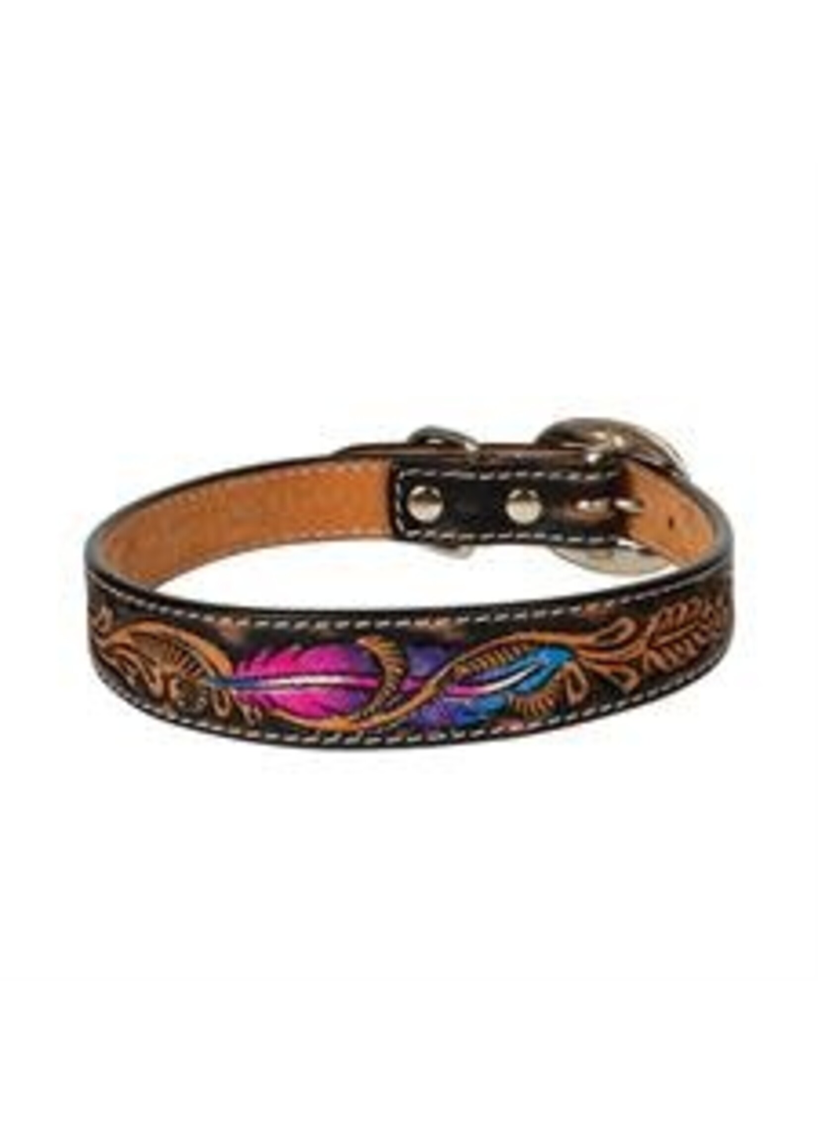 Weaver Pet Weaver's Twisted Feather Leather Dog Collar 3/4" x