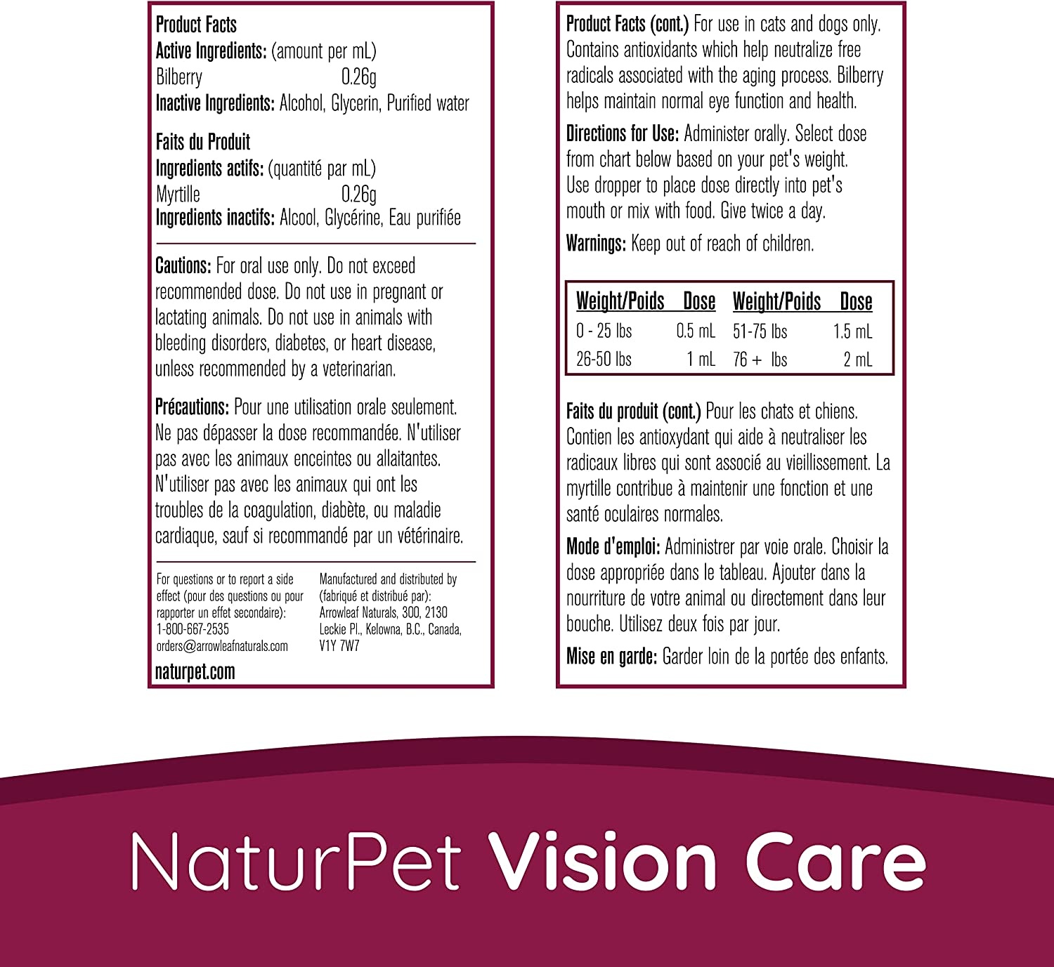NaturPet Vision Care 100ml The Lloydminster Pet Pad Inc.
