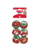 Kong Kong Holiday SqueakAir Balls 6pack Medium