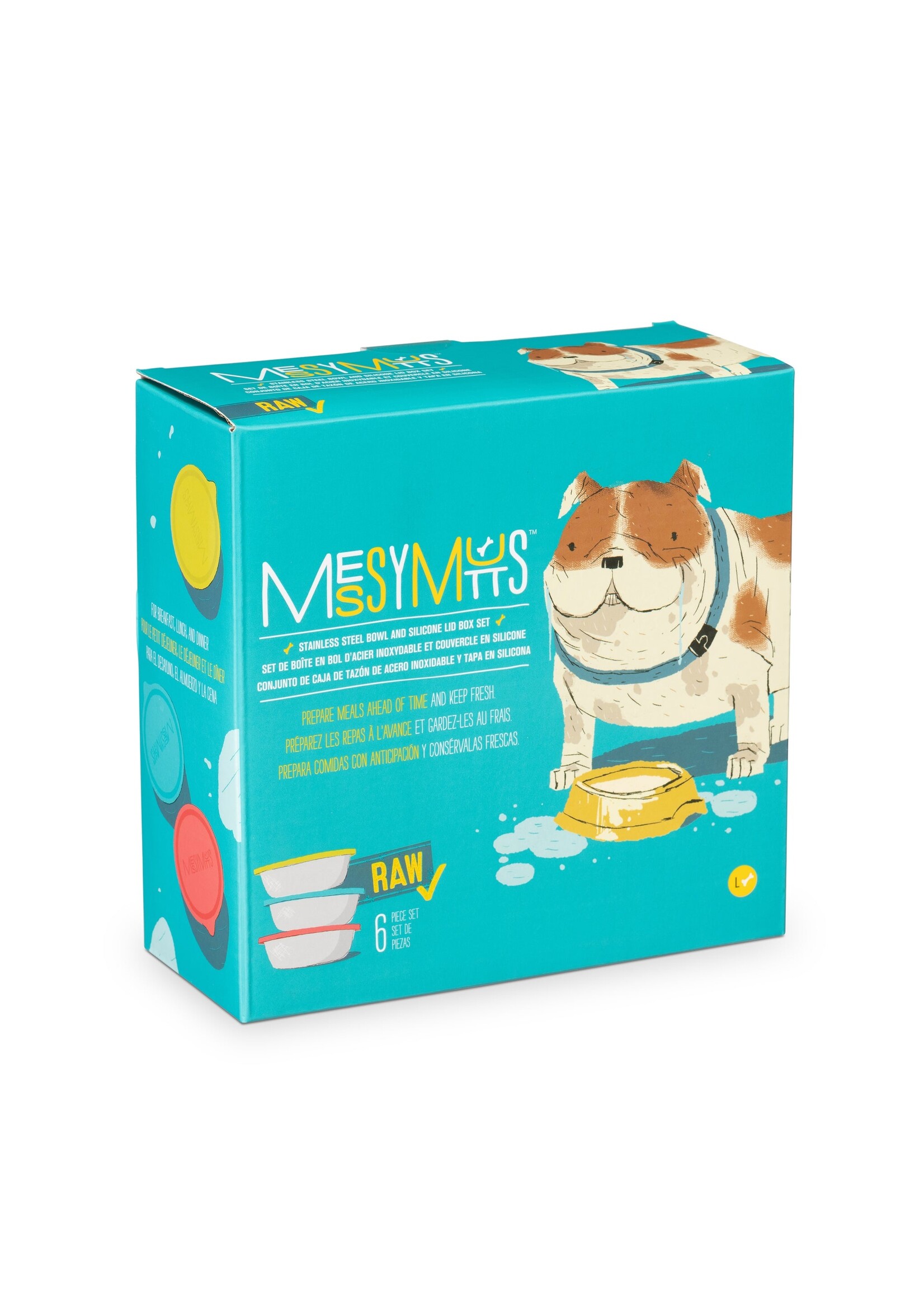 Messy Mutts Messy Mutts 6pc Bowl/Cover Box Set