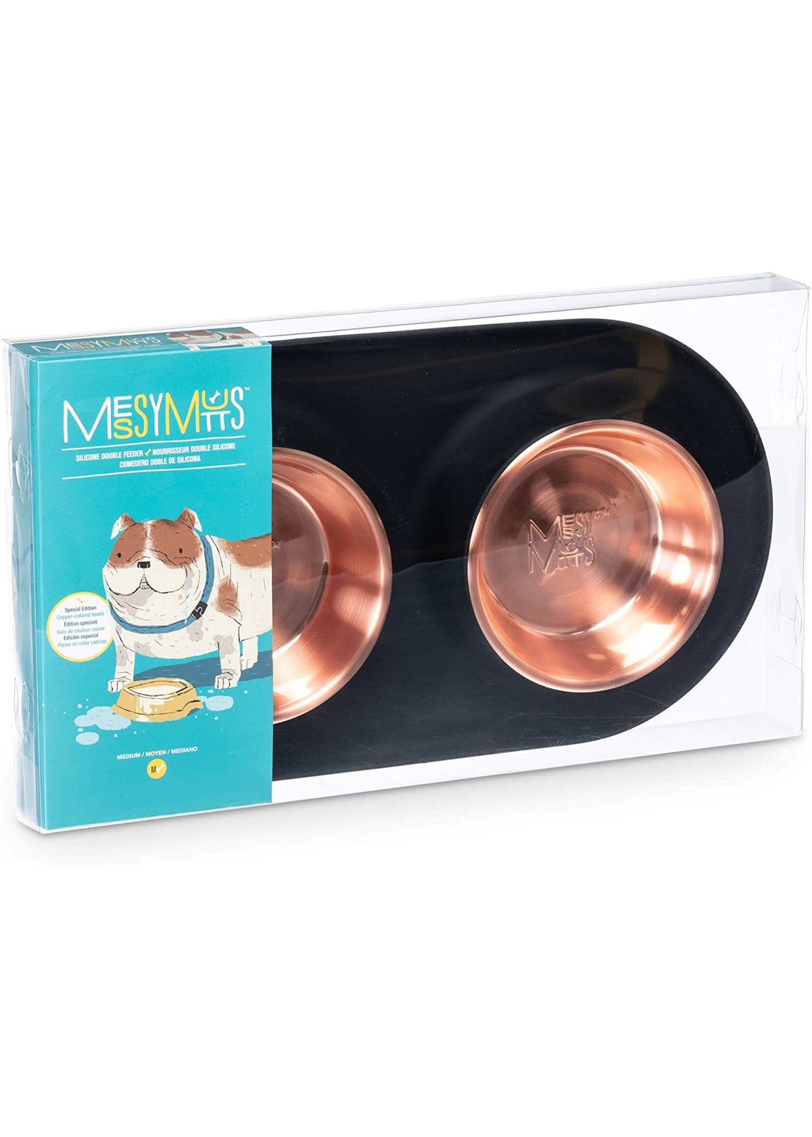 Messy Mutts Messy Mutts Double Silicone Feeder Special Edition Copper