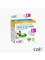 Catit Catit Triple Action Fountain Filter 5pack