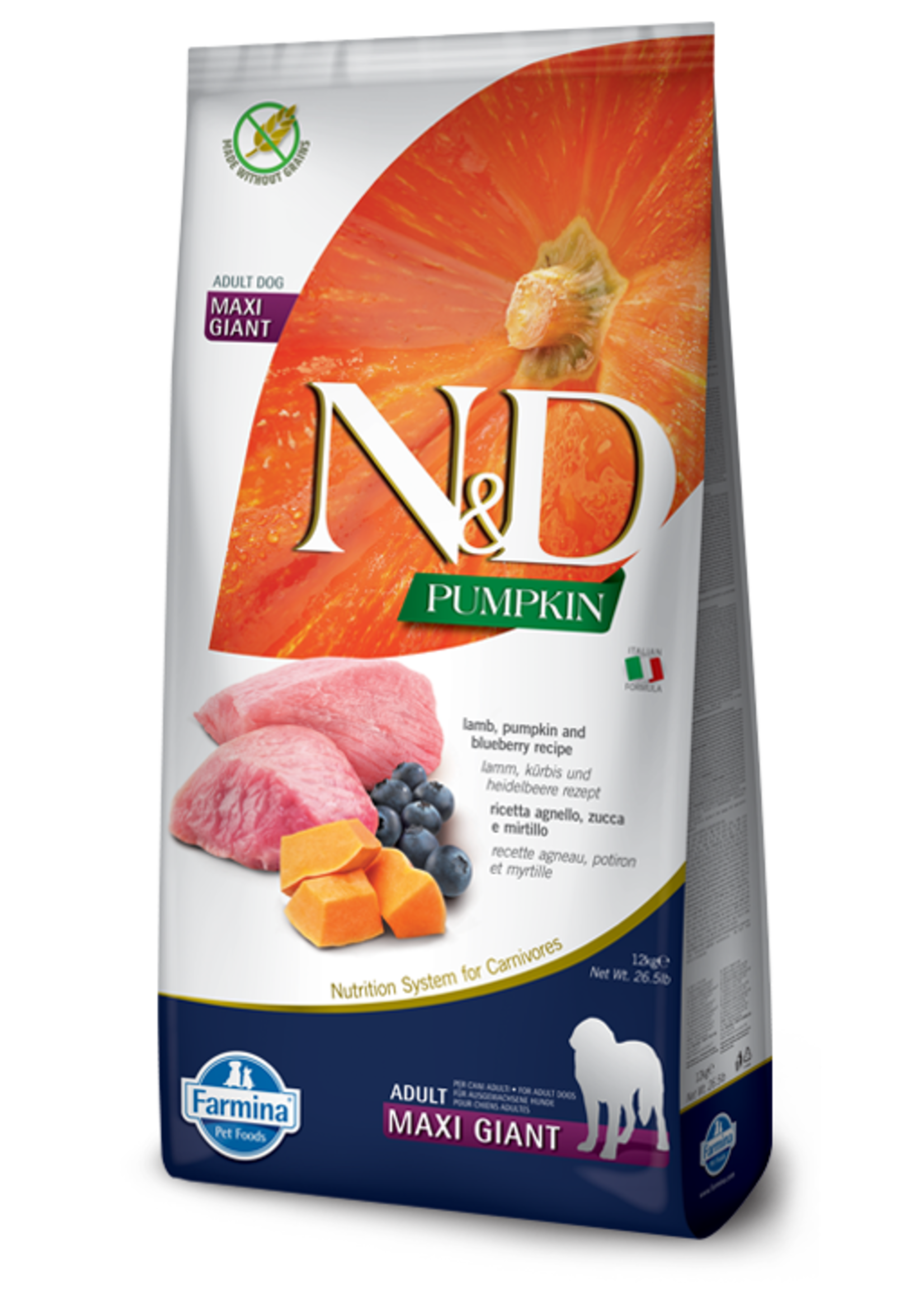 Farmina Farmina N&D Dog Pumpkin Lamb & Blueberry Maxi Giant 12kg