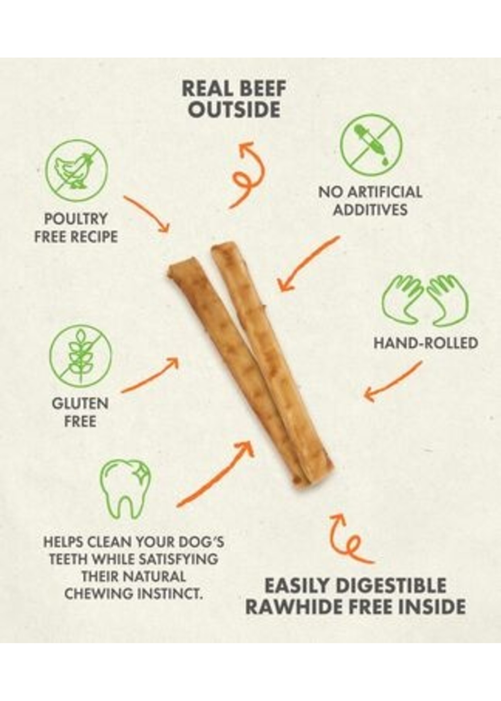 Canine Naturals Hide Free Canine Naturals Hide-Free Beef Sticks 5"