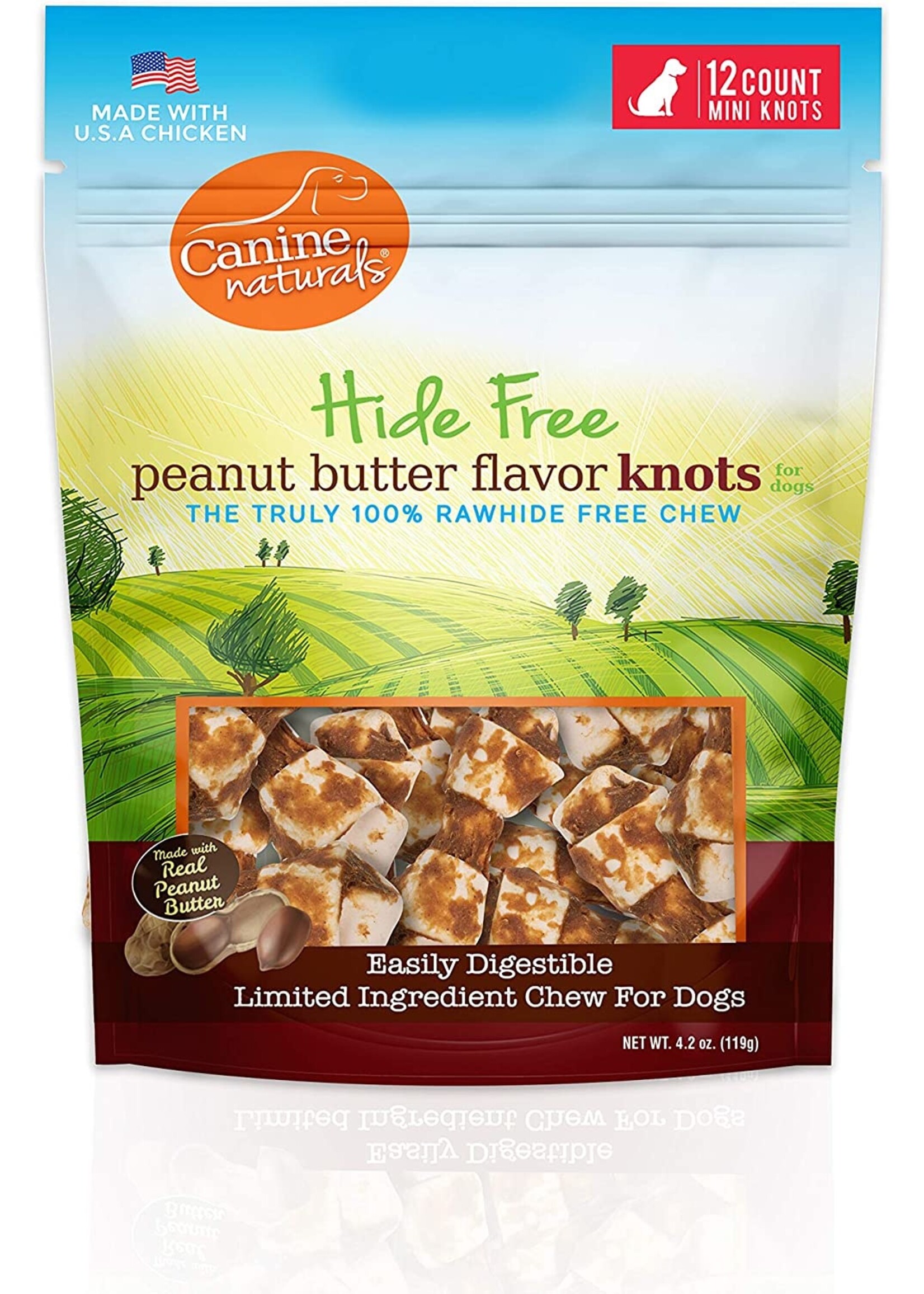 Canine Naturals Hide Free Canine Naturals Hide-Free Peanut Butter Mini Knots 12pack