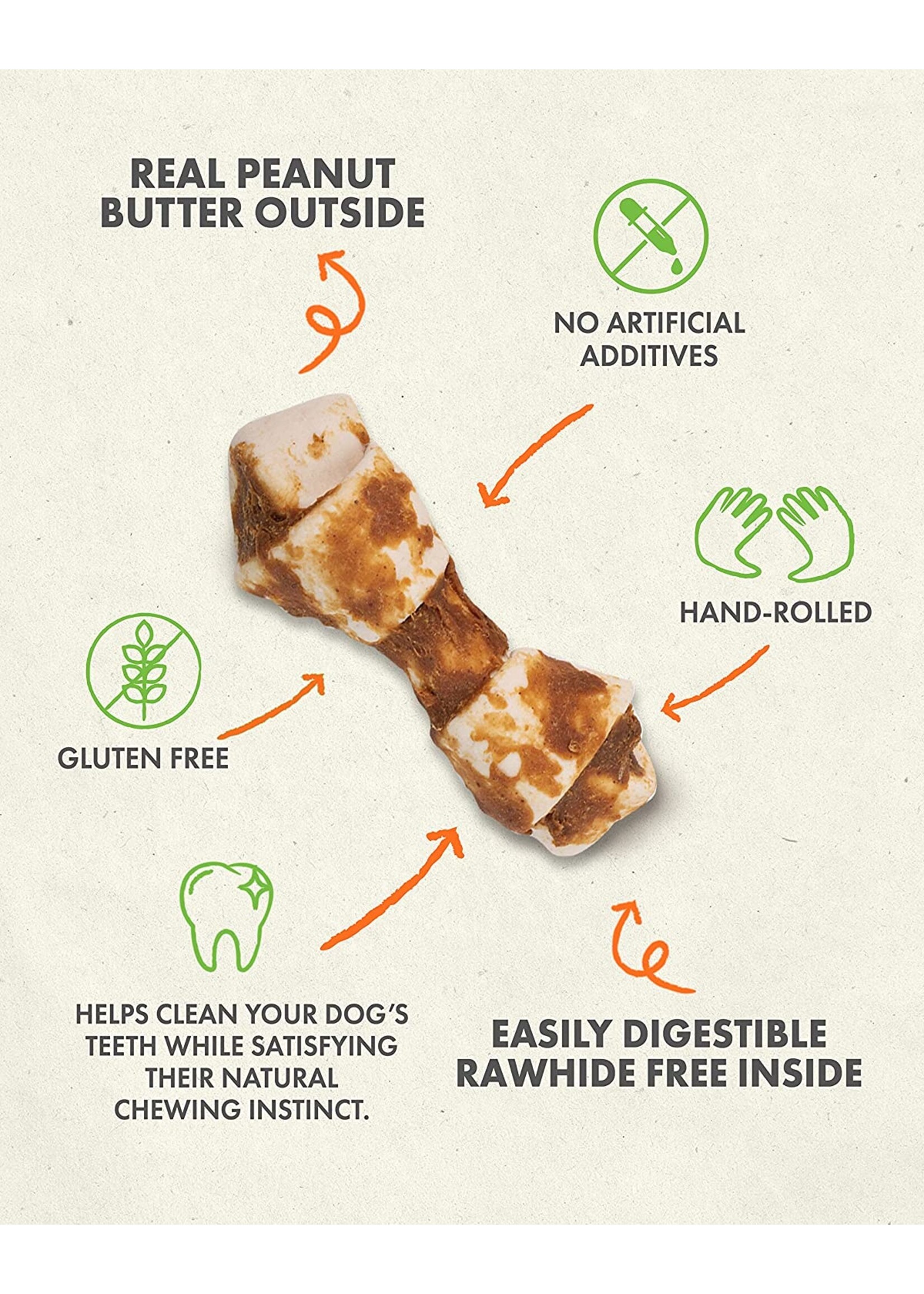 Canine Naturals Hide Free Canine Naturals Hide-Free Peanut Butter Mini Knots 12pack